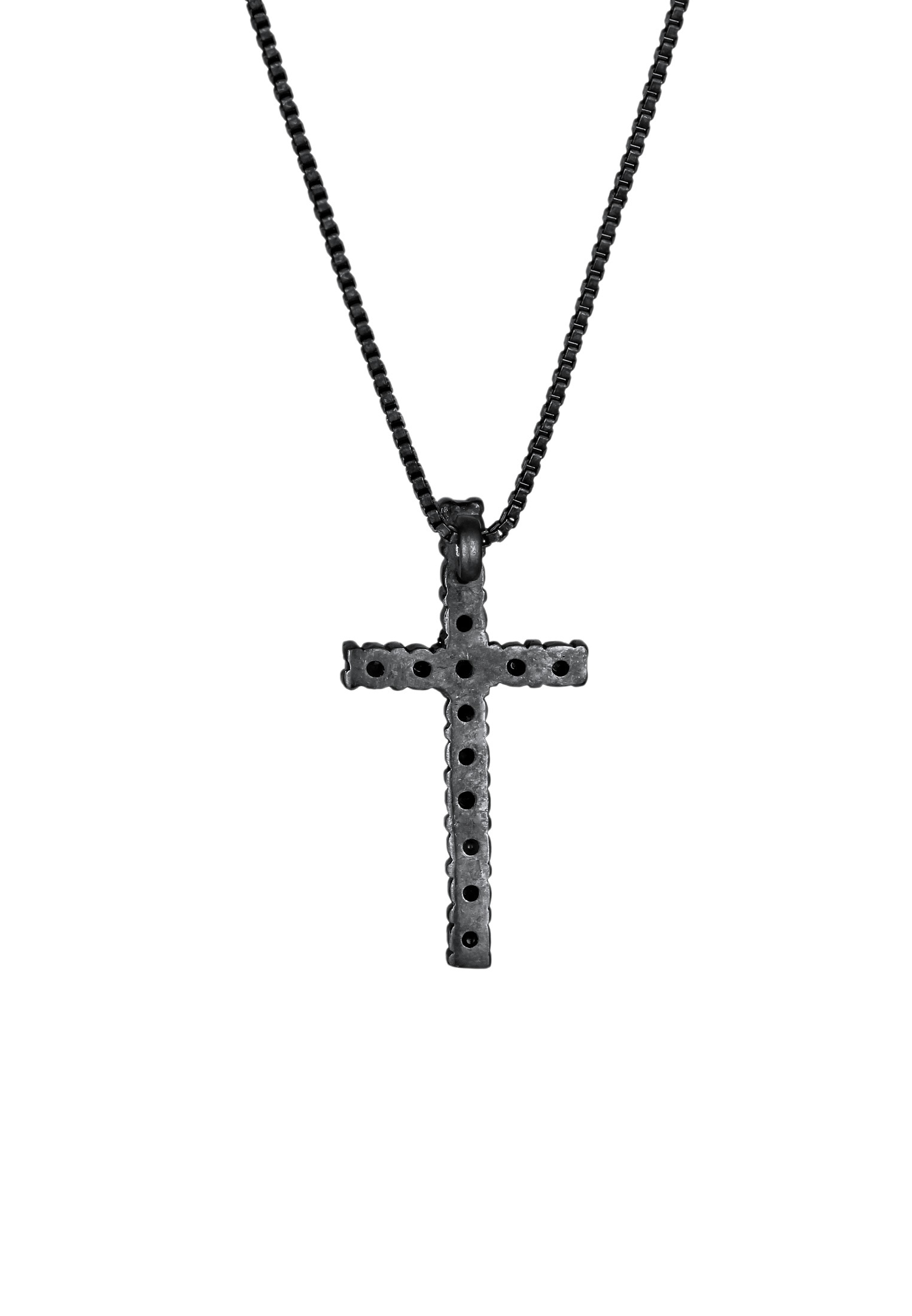 Kuzzoi Lange Kette »Halskette Kreuz Kristalle Religion 925 Silber«
