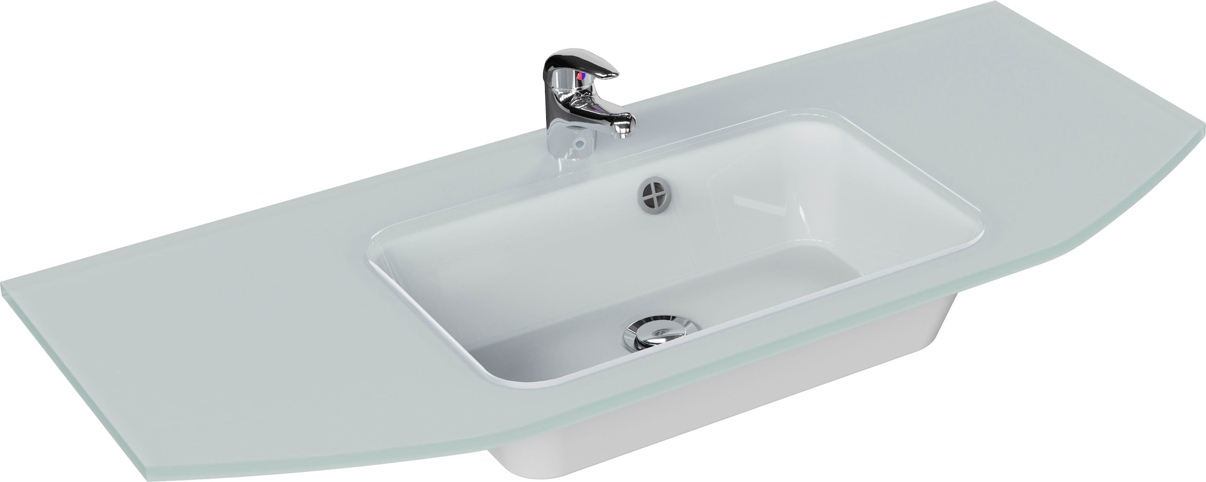 Saphir Badmöbel-Set »Quickset 4-teilig, Glaswaschtisch und LED-Spiegelschrank« 5 Stk. tlg.