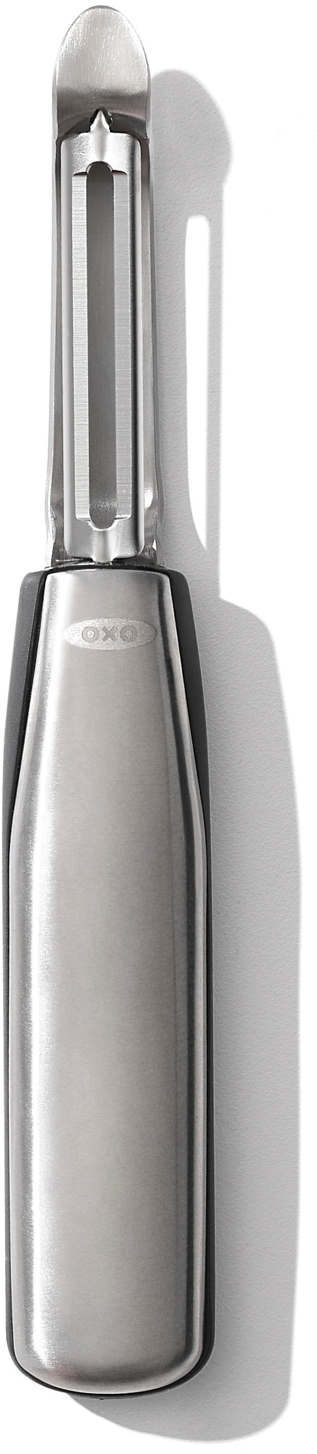 OXO Good Grips Kartoffelschäler, integrierte Kartoffelaugenentferner, Edelstahl