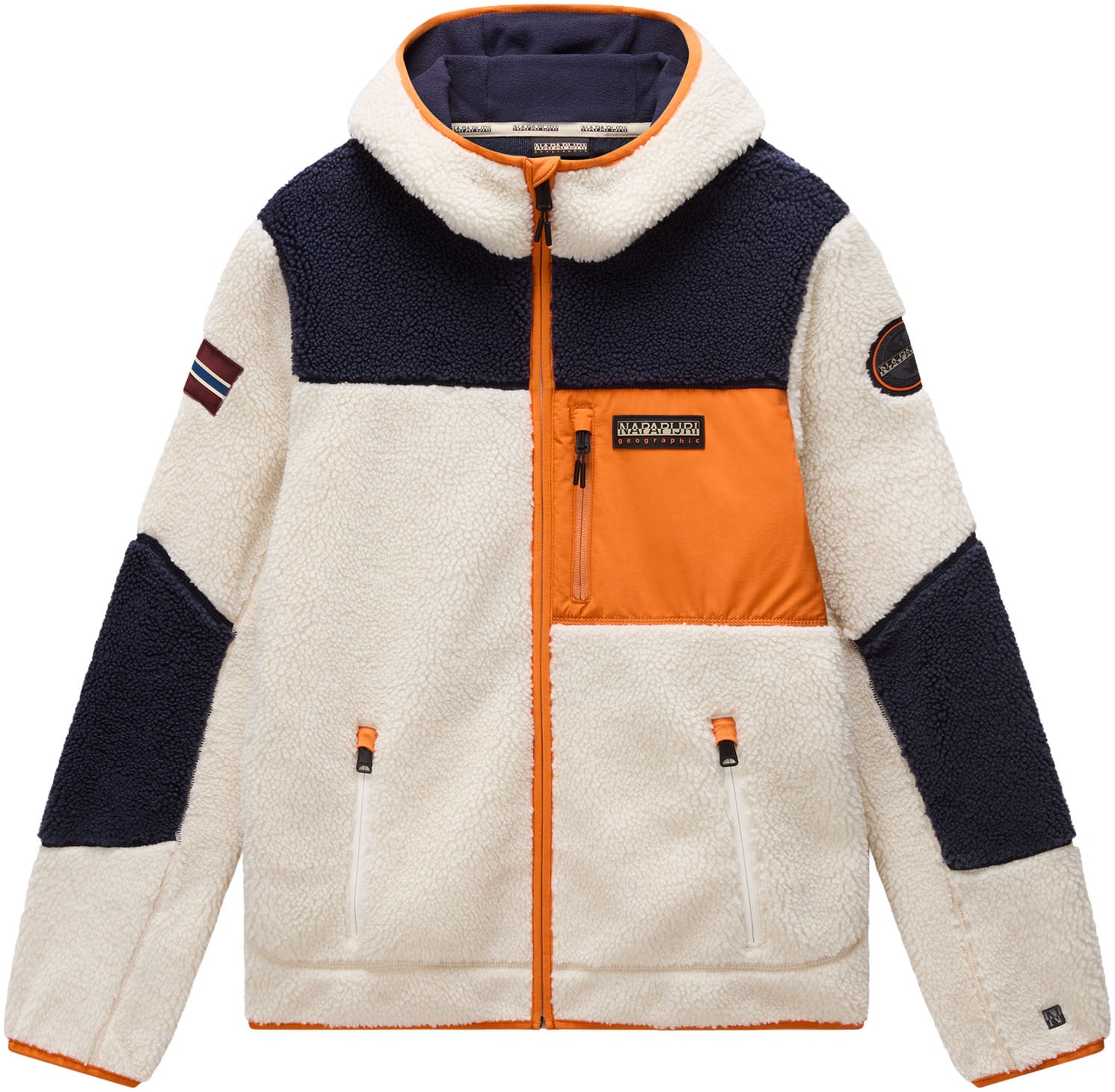 Napapijri Plüschjacke »YUPIK«, mit Kapuze, mit kontrastfarbenen Details