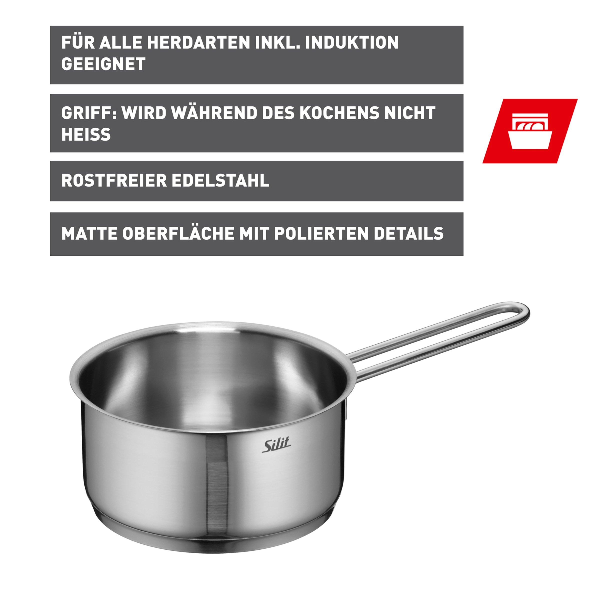 Silit Kasserolle »Achat« 1 tlg. Edelstahl 18/10