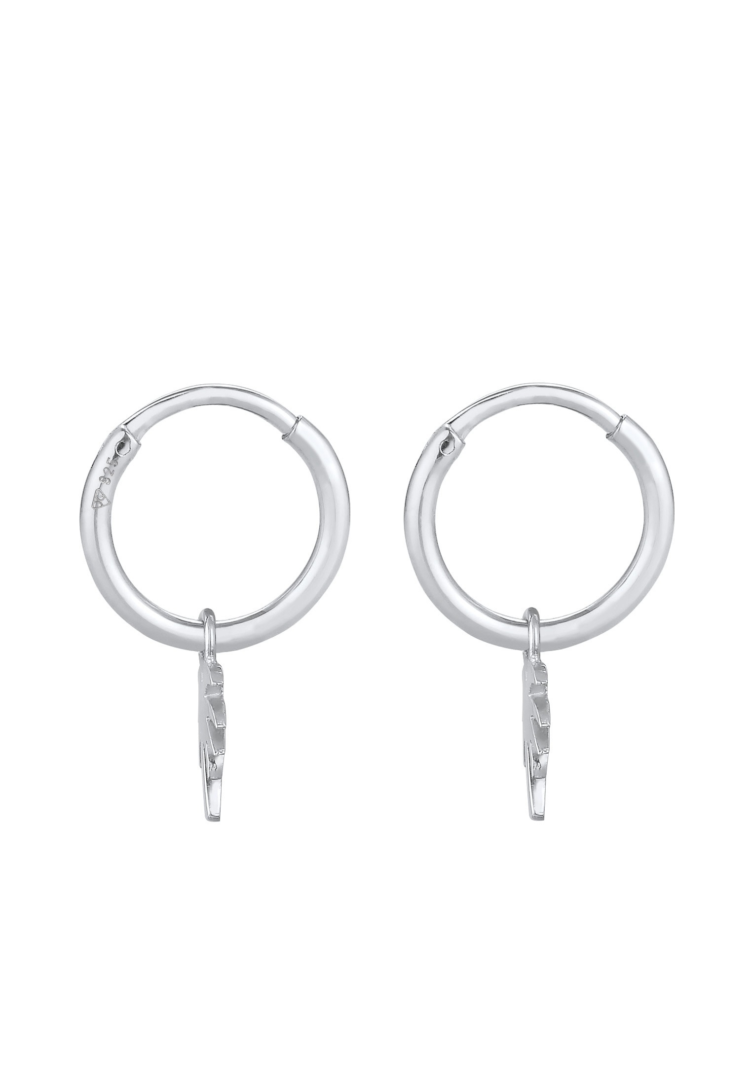 Elli Paar Creolen »Ohrringe Creolen Palme Trend Filigran 925 Silber«