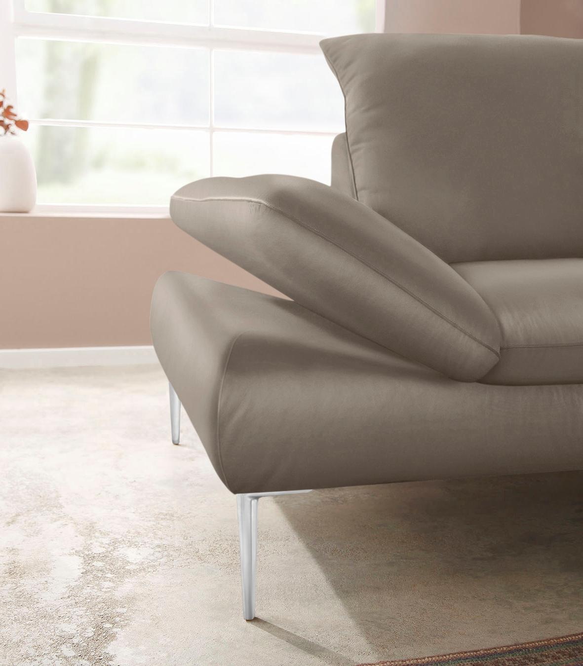 W.SCHILLIG Ecksofa »enjoy&MORE, Designsofa, elegant und bequem, L-Form«, mit Sitztiefenverstellung, Füße Chrom glänzend, Breite 294 cm