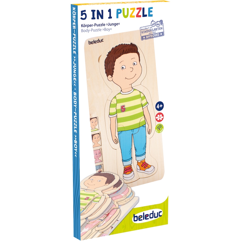 beleduc Konturenpuzzle »Körper Lagen Puzzle - Junge«, (29 tlg.)