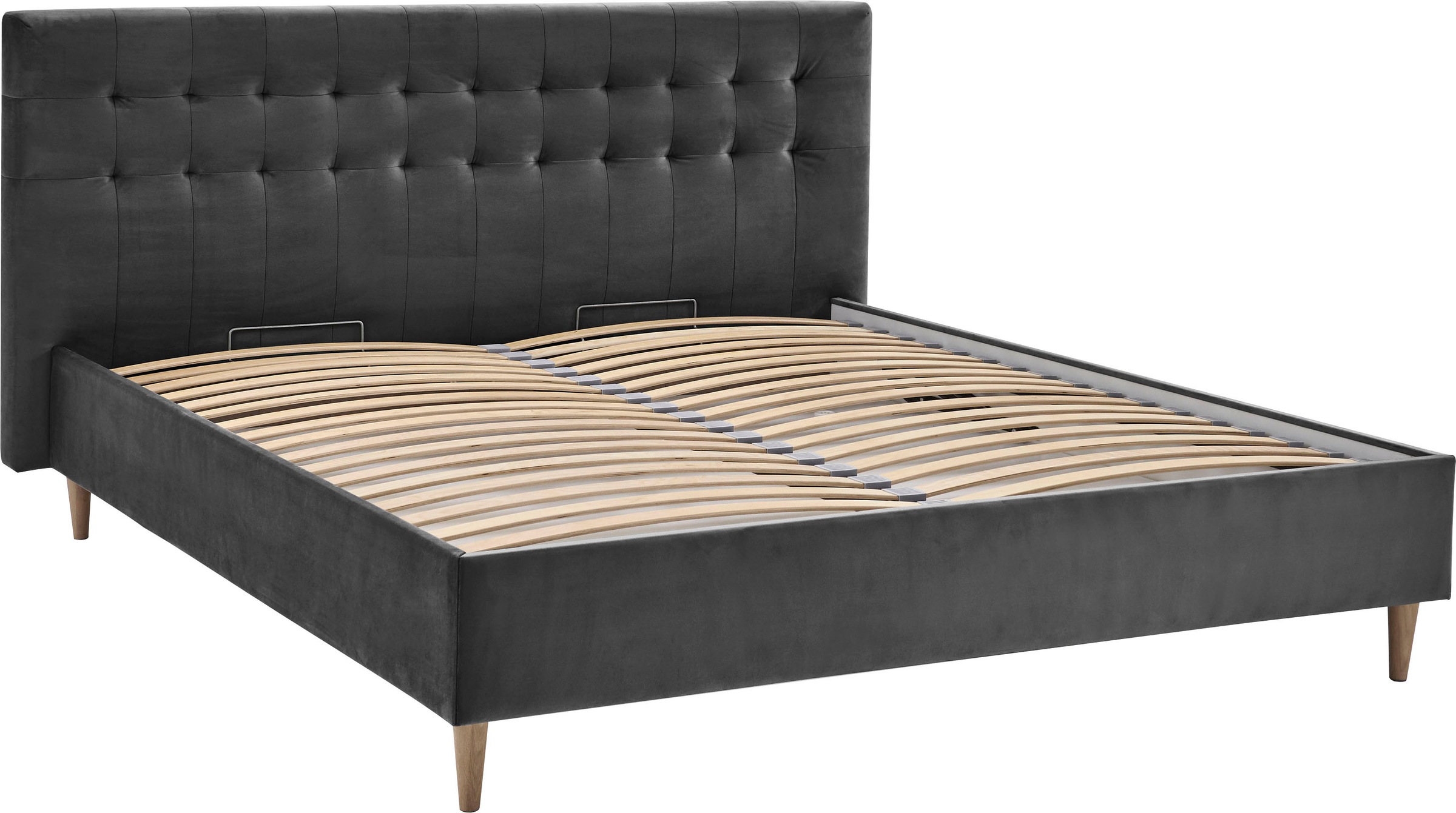 Atlantic Home Collection Polsterbett »Veronika« mit Bettkasten und Lattenrost in grau, Größe Liegefläche B/L: 160 cm x 200 cm