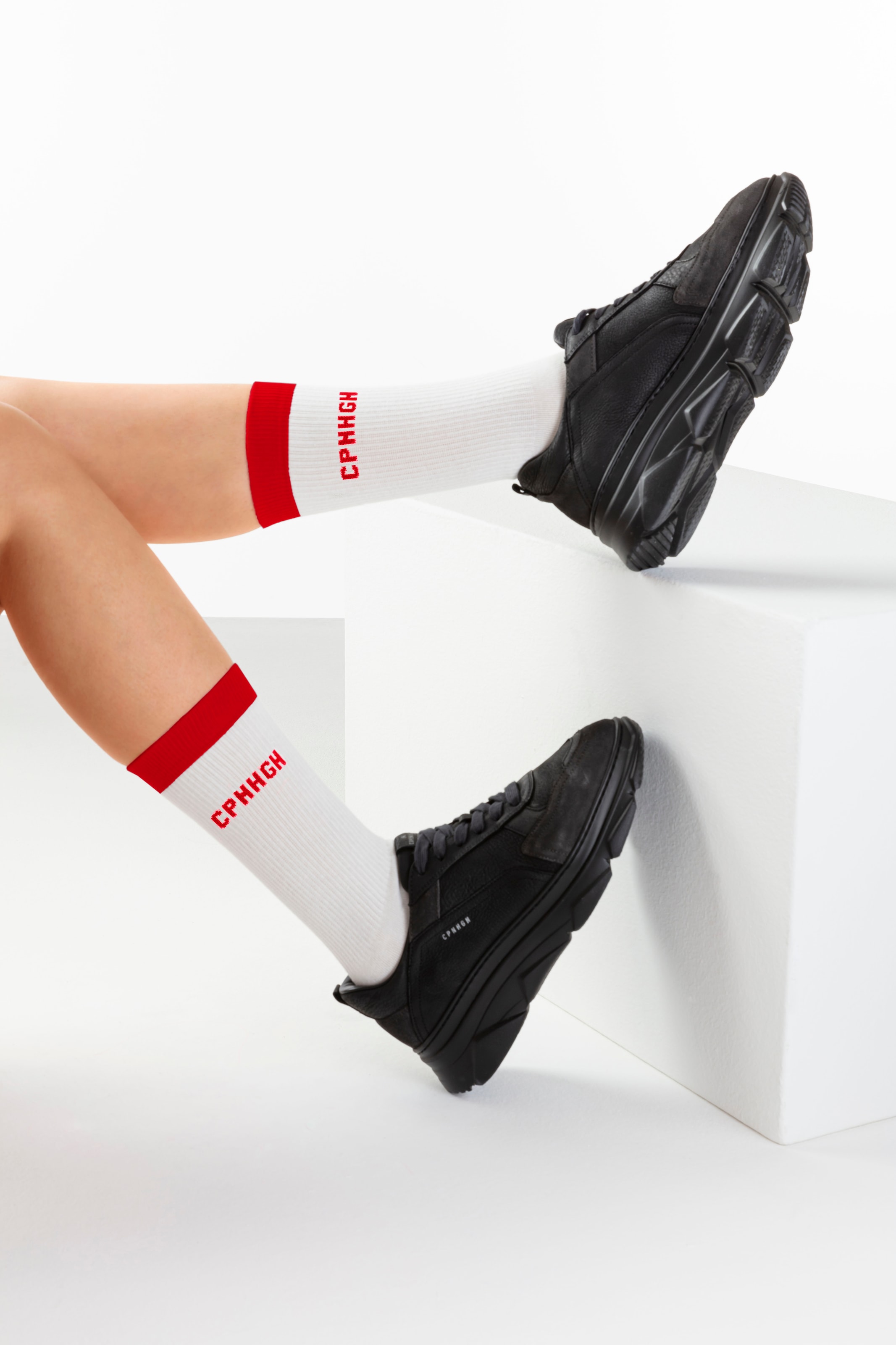 Copenhagen Studios Tennissocken, (Packung, 2 Paar), mit kontrastfarbenem Bund