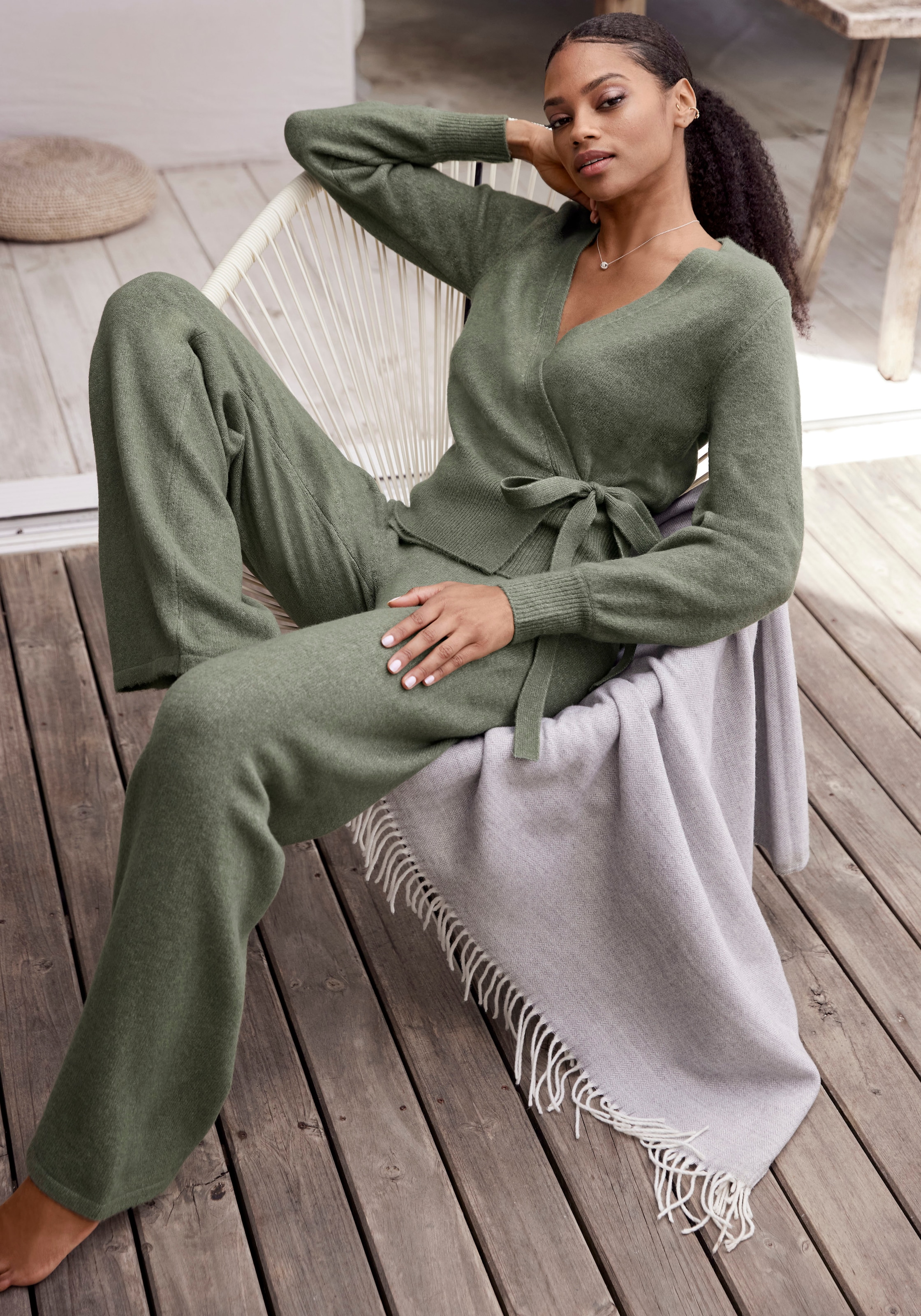 LASCANA Strickhose, mit Rippbündchen, Loungewear