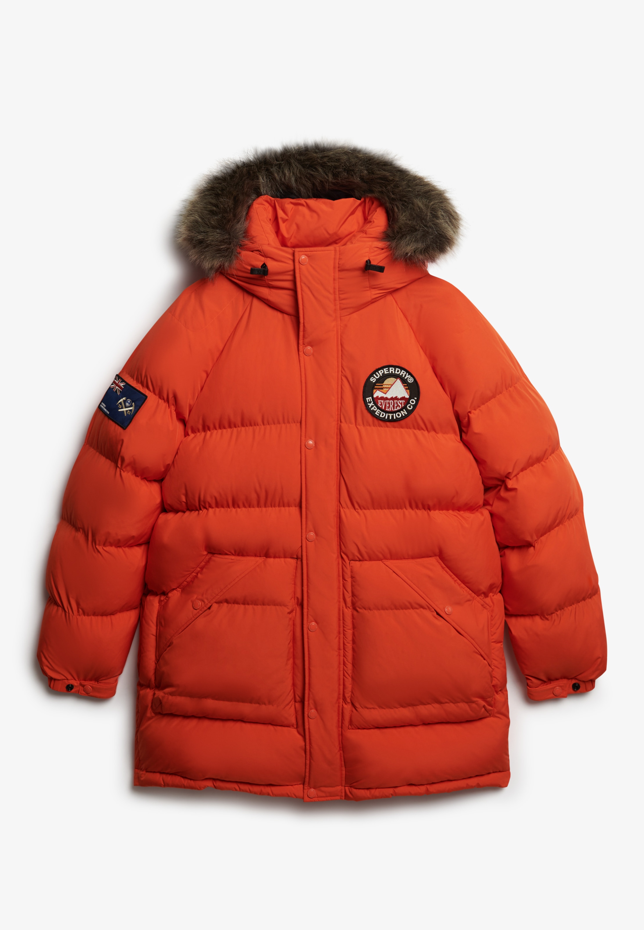 Superdry Steppjacke »EVEREST LONGLINE BAFFLED PARKA«, mit Kapuze