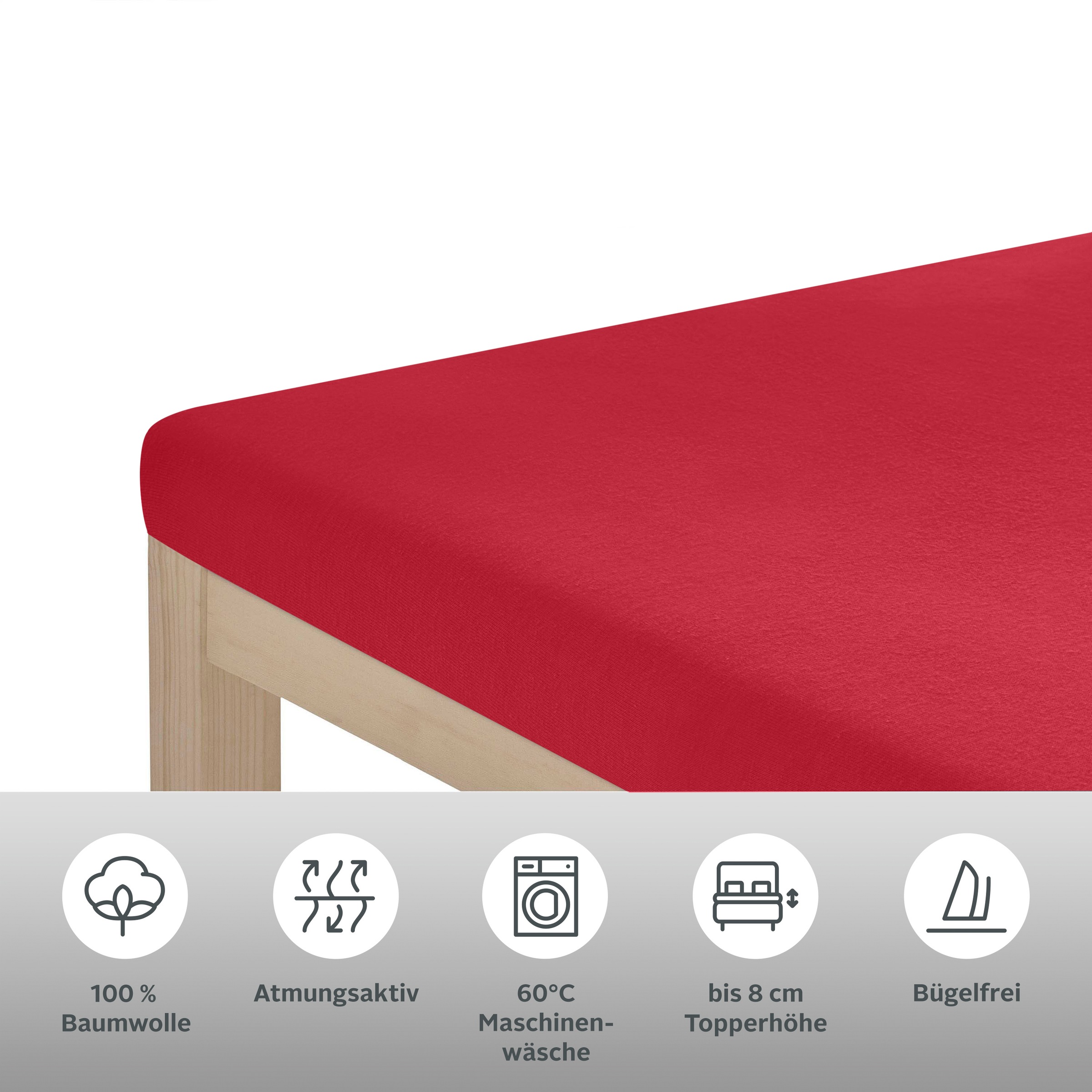 OTTO home Spannbettlaken »Topper Basic, in Gr. 90x200, 140x200 oder 180x200 cm« Baumwolle, Matratzen bis 8 cm Höhe, Bettlaken, Spannbetttuch, Laken