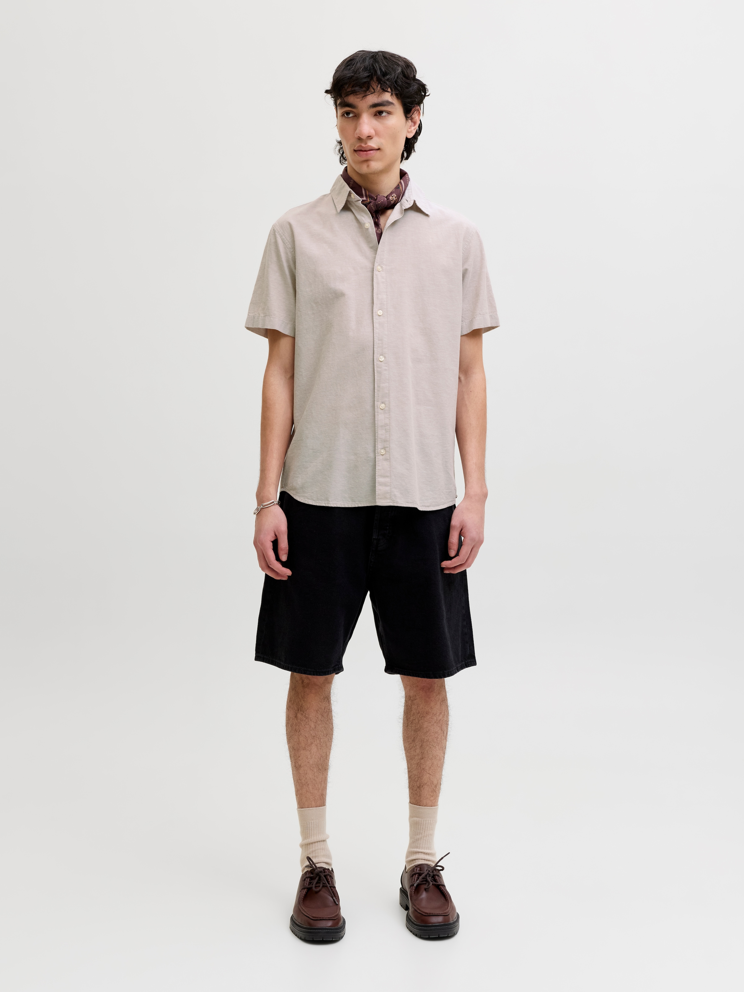 Jack & Jones Kurzarmhemd »JJEBREEZE LINEN BLEND SHIRT S/S SN« mit Leinen