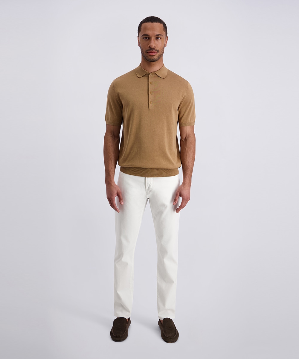 Pierre Cardin Poloshirt »Strick Polo kurzarm« mit Rippbündchen