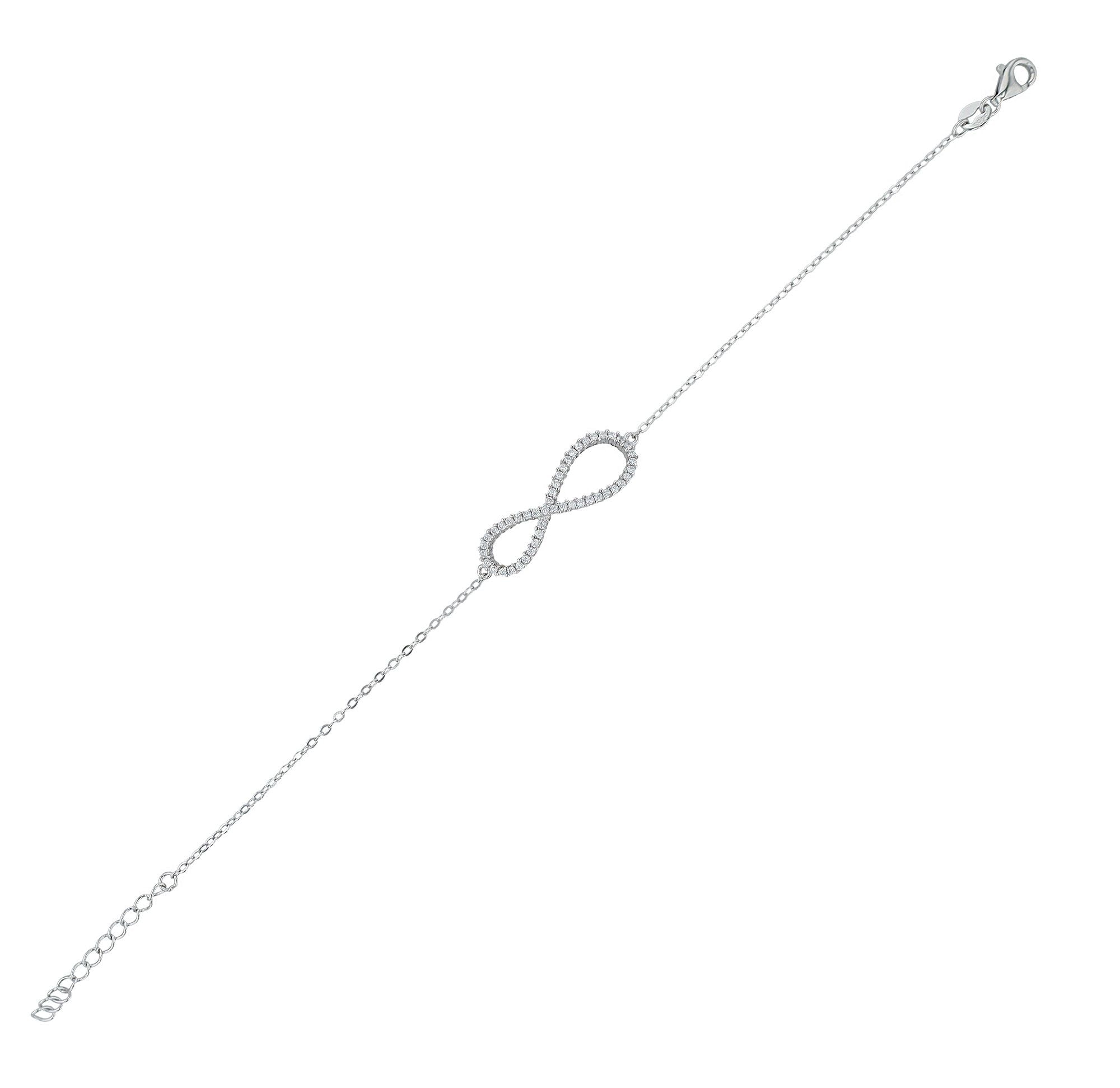 Adelia´s Armband »Damen Armband ¿ Unendlichkeitszeichen aus 925 Silber mit Zirkonia 17+3 cm«