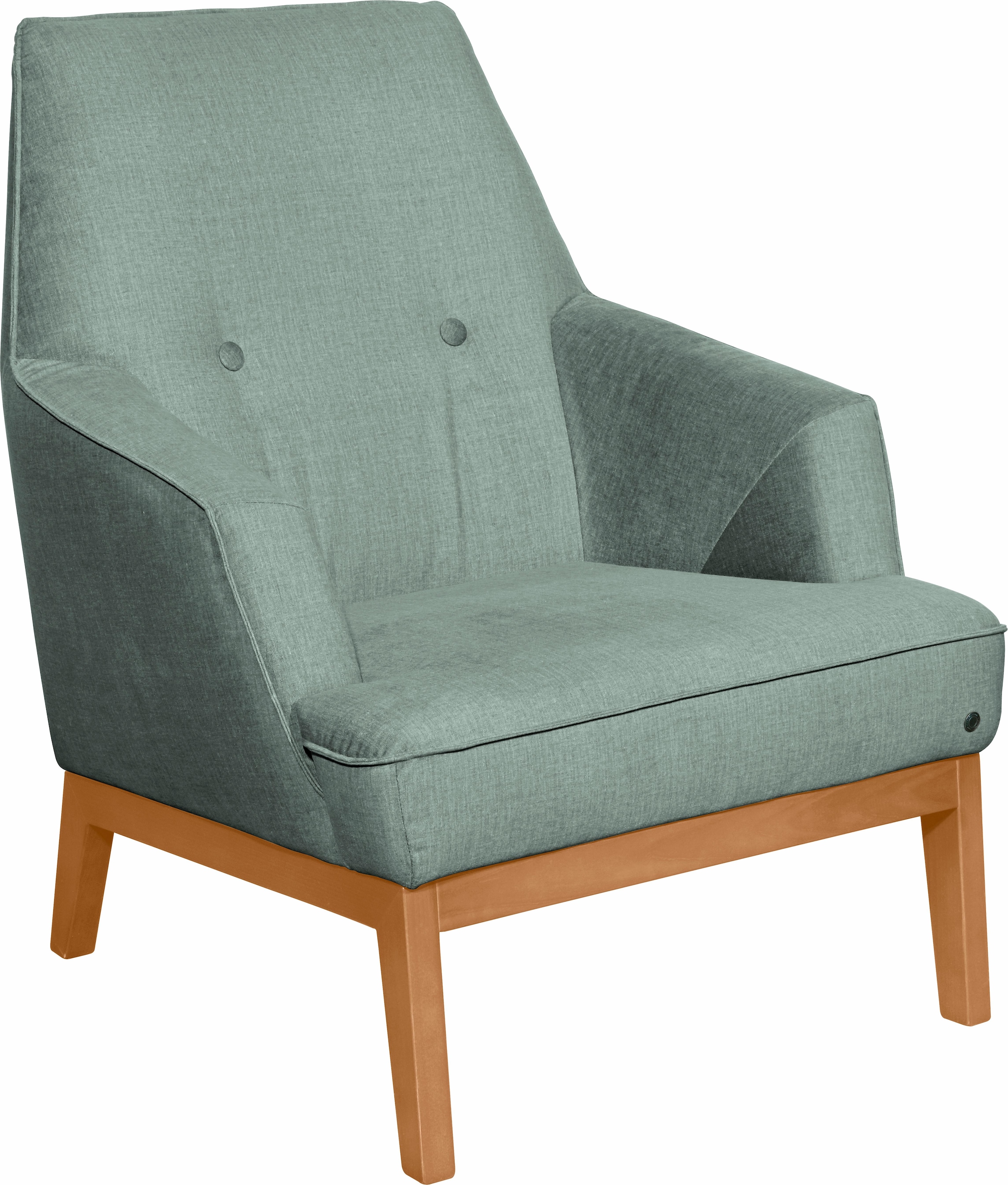 TOM TAILOR HOME Sessel »COZY«, im Retrolook, mit Kedernaht und Knöpfung,  Füße Buche natur online kaufen