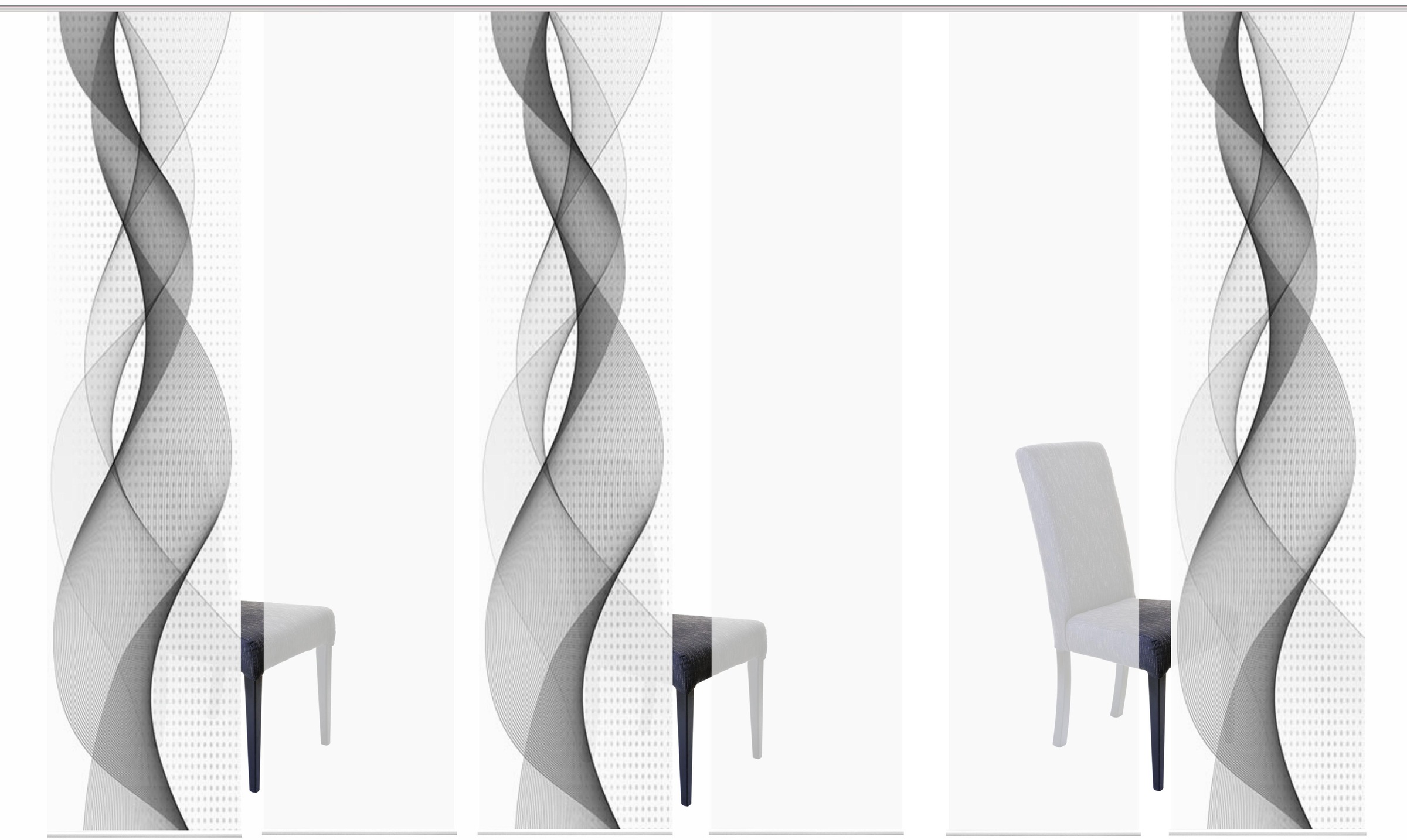 HOME WOHNIDEEN Schiebegardine »OPALIA 6ER SET«, HxB: 245x60
