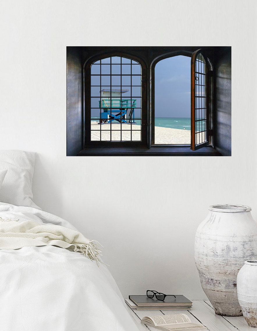queence Wandsticker »Miami« Wandsticker, Wandbild, selbstklebend, 3D, Fenster