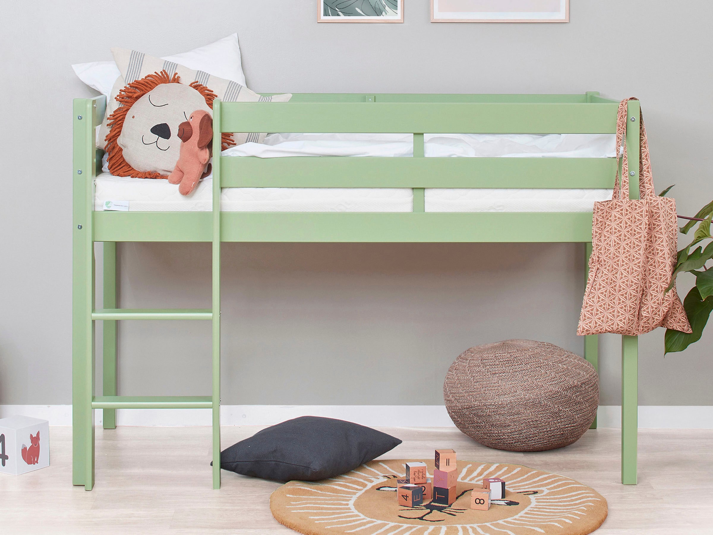 Hoppekids Spielbett »ECO COMFORT, Hochbett, in 2 Einzelbetten teilbar« Höhe 72cm, Farbe & Größe & Matratze