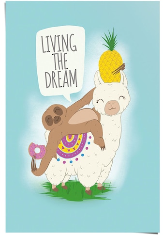 Reinders! Poster »Living the dream Lama und Faultier«, (1 St.) kaufen