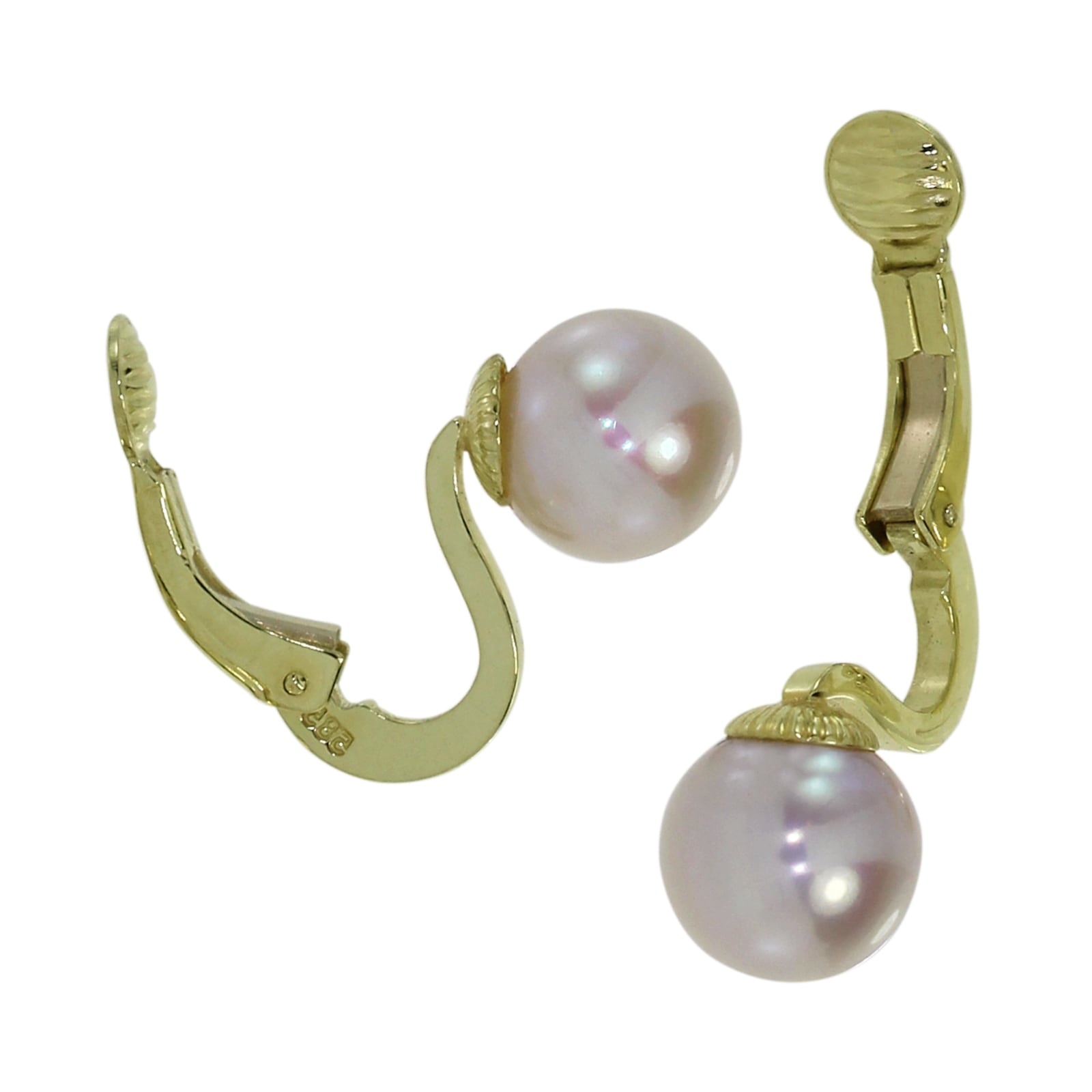 OSTSEE-SCHMUCK Paar Ohrclips »- Perle 8,5-9 mm - Gold 585/000 - Zuchtperle«