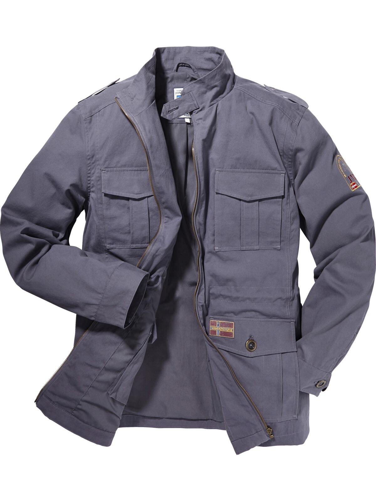 Jan Vanderstorm Fieldjacket »Fieldjacket BROR«, (1 St.), ohne Kapuze, in modischer Used-Optik