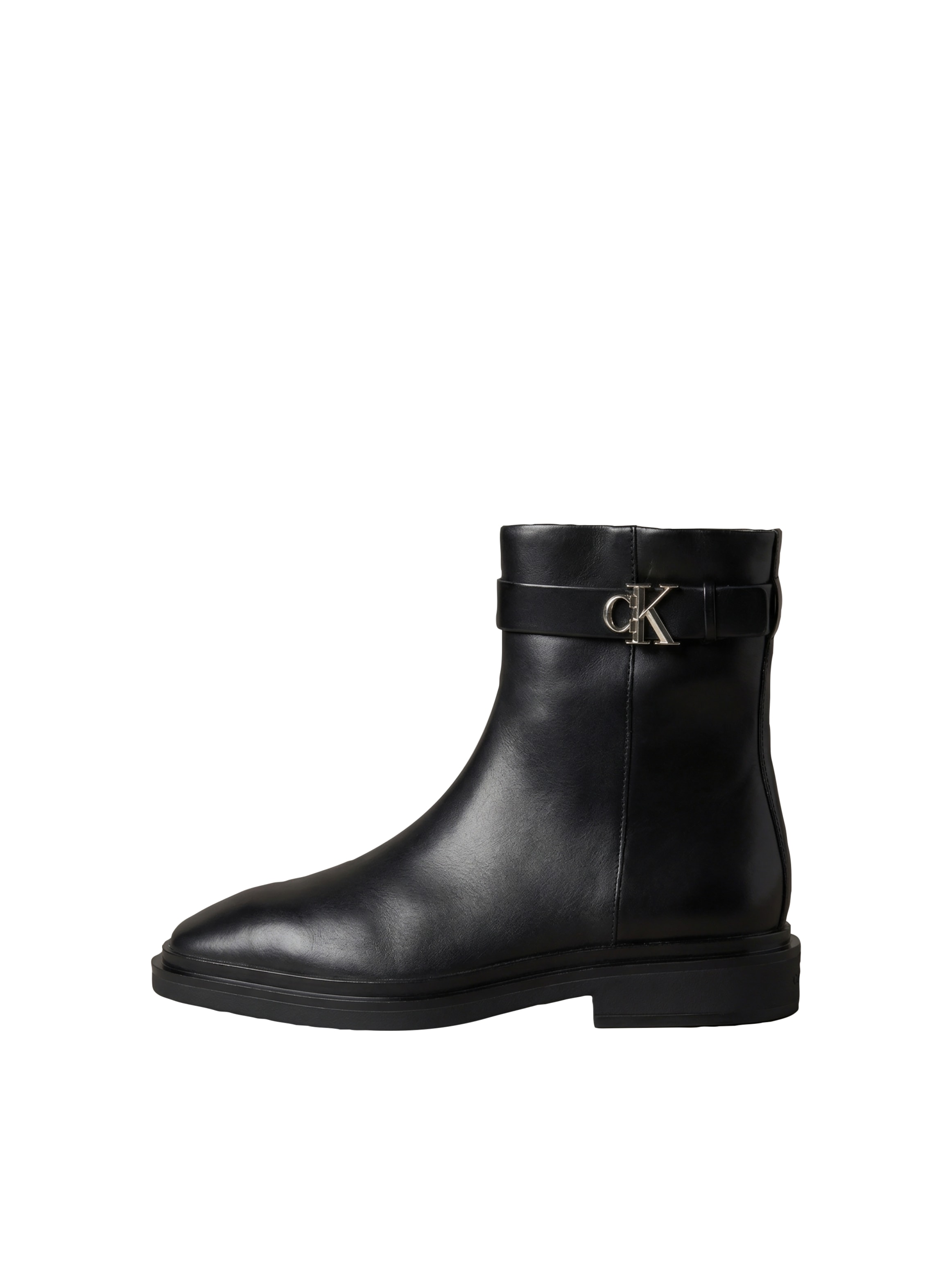 Calvin Klein Stiefelette »SQUARE ANKLE BOOT LTH MG HDW«  Boots, Blockabsatz, mit CK-Logo