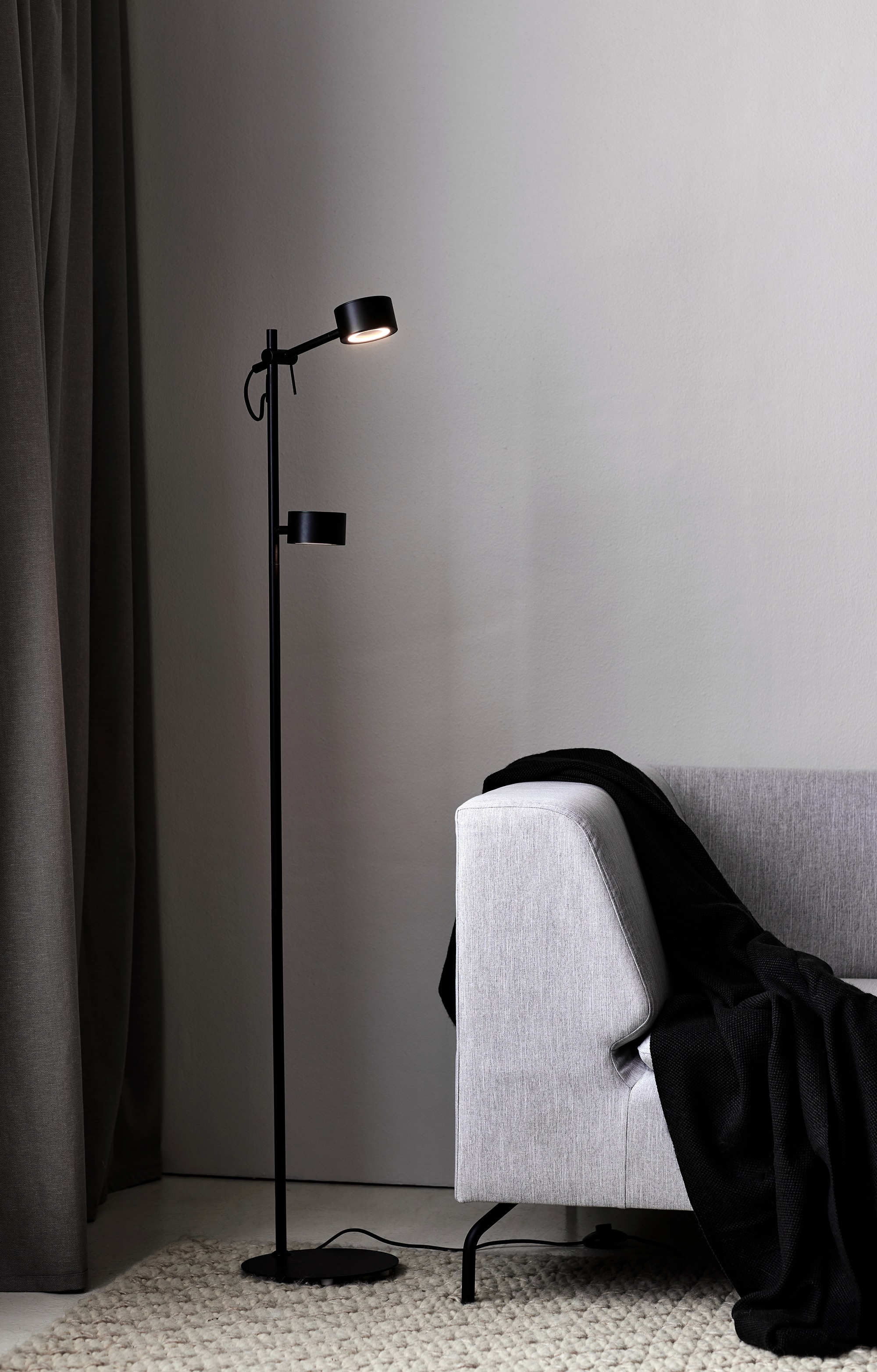 Nordlux LED Stehlampe »CLYDE«, 2 flammig, Leuchtmittel LED-Modul | LED fest integriert, Hängeleuchte,+LED,+Dimmer für Stimmungslicht,verstellbar