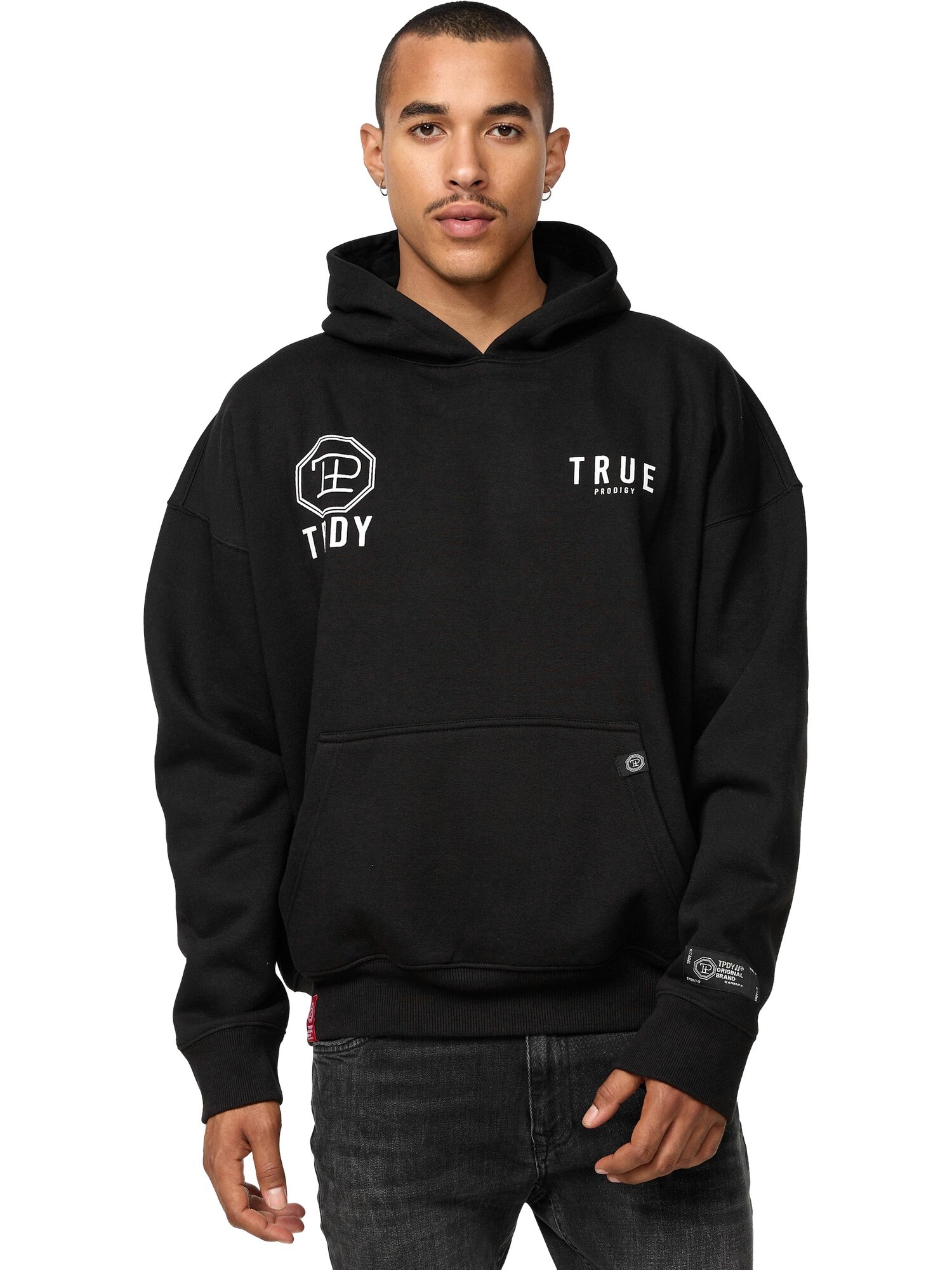 trueprodigy Hoodie »Aaren Logo Print Oversized Kapuze Kängurutasche«

