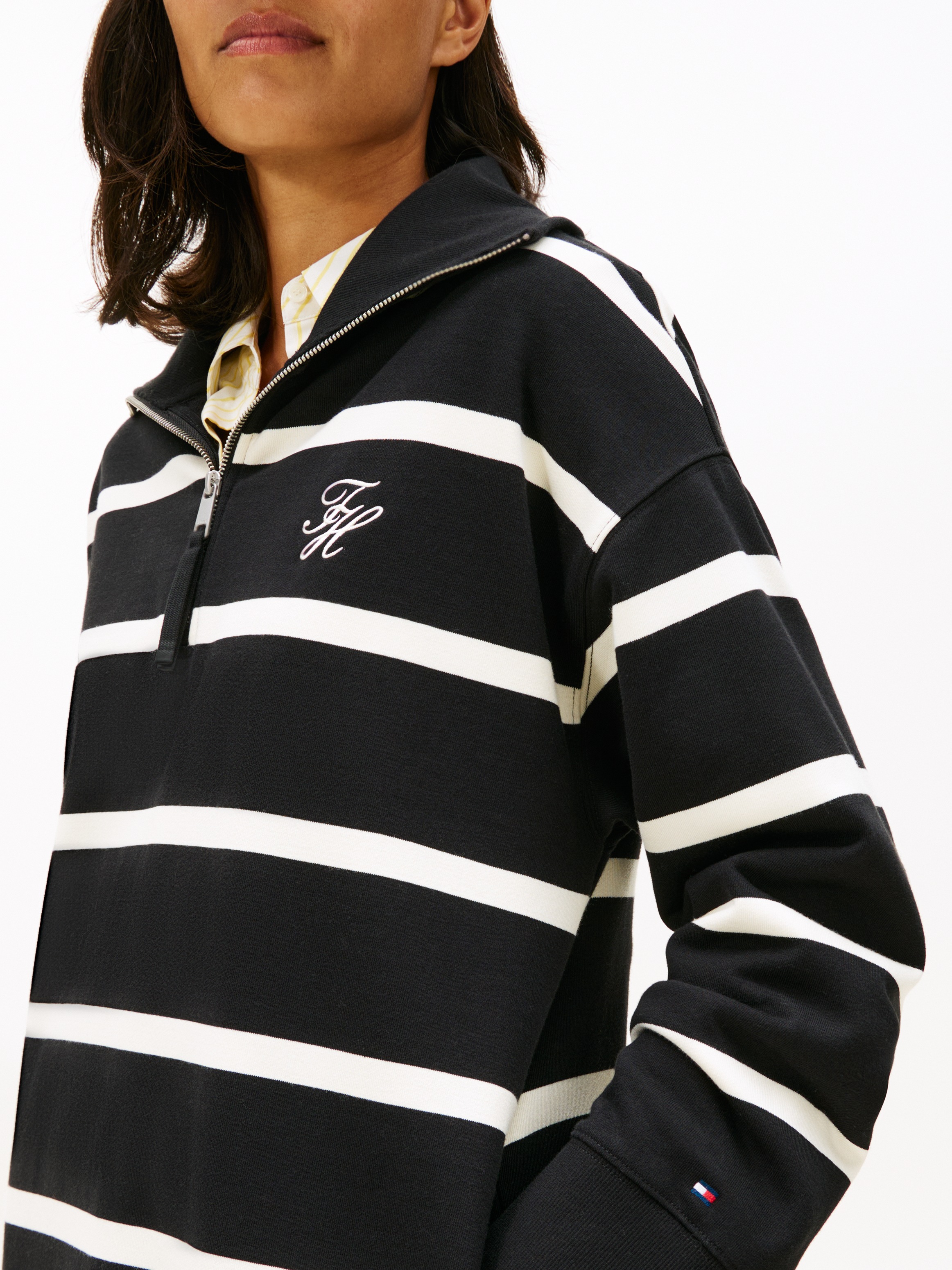 Tommy Hilfiger Minikleid »TH SCRIPT 1/2 ZIP TERRY DRESS«