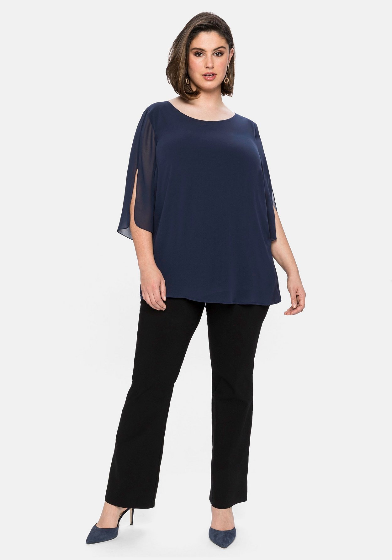 Sheego Tunika »Tunika im Layerlook mit Chiffon«, im Layerlook mit Chiffon