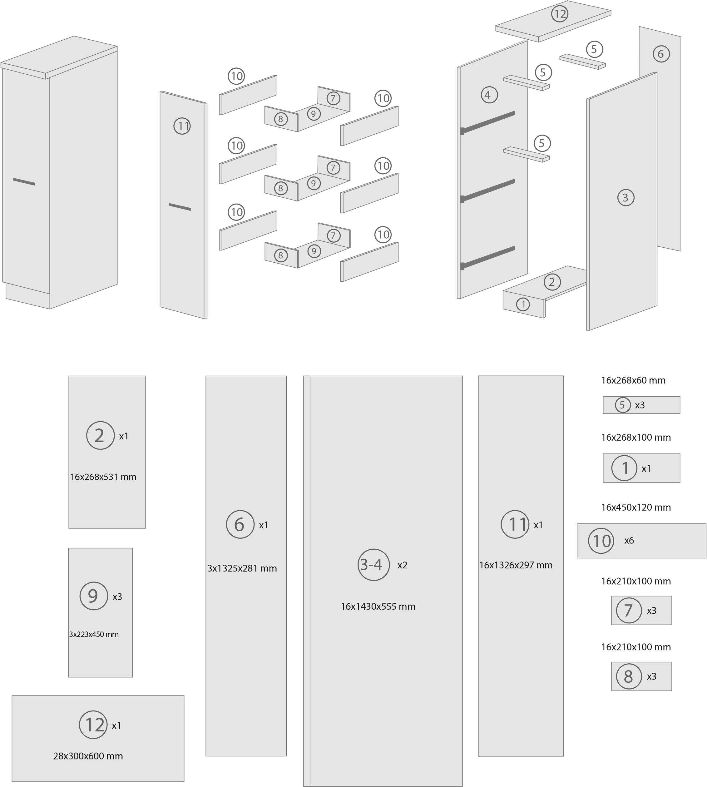 RESPEKTA Apothekerschrank »Merle« Breite 30 cm, Stangengriffe aus Metall