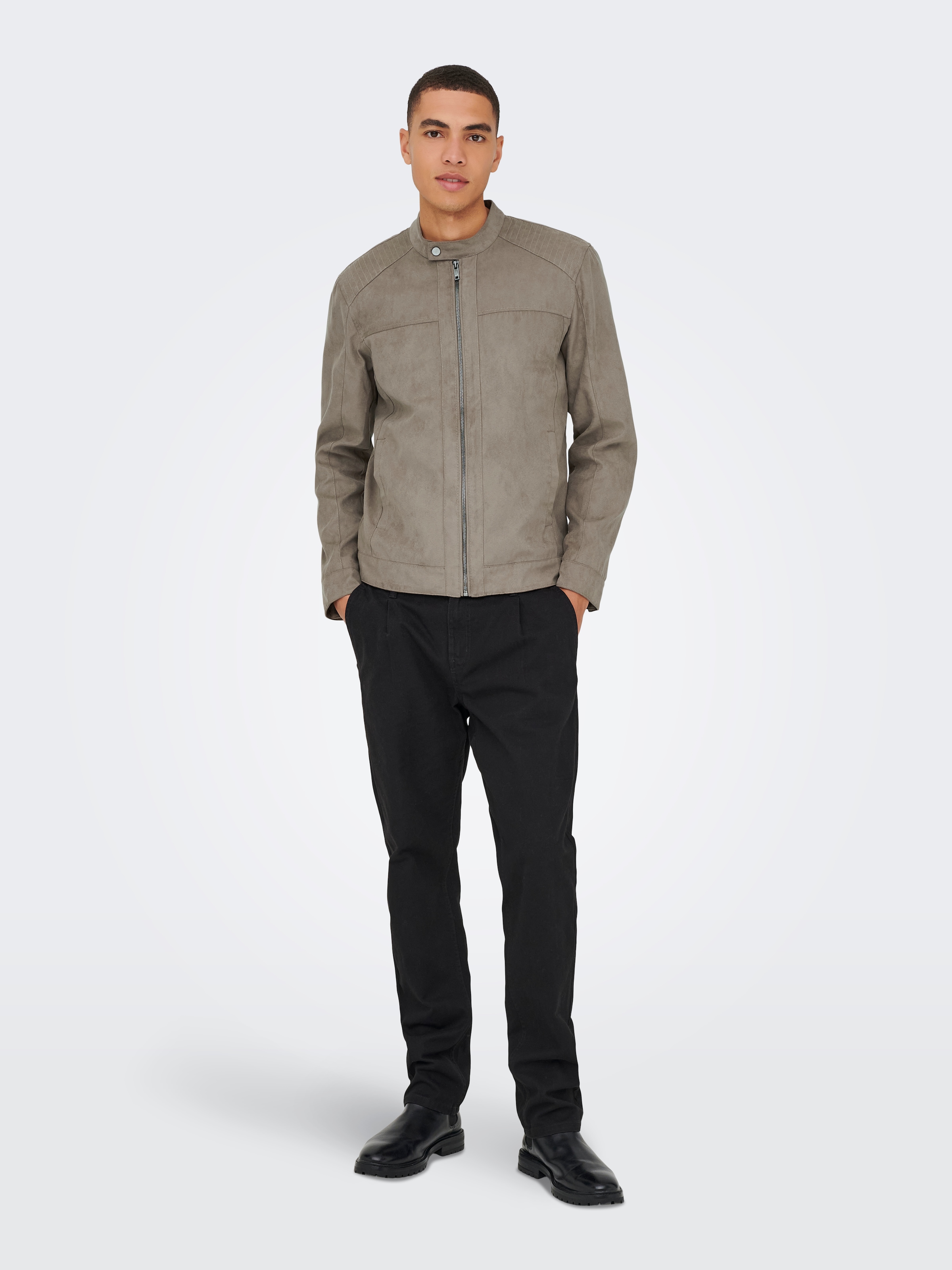 ONLY & SONS Bomberjacke »ONSMIKE FAKE SUEDE JACKET OTW«, ohne Kapuze