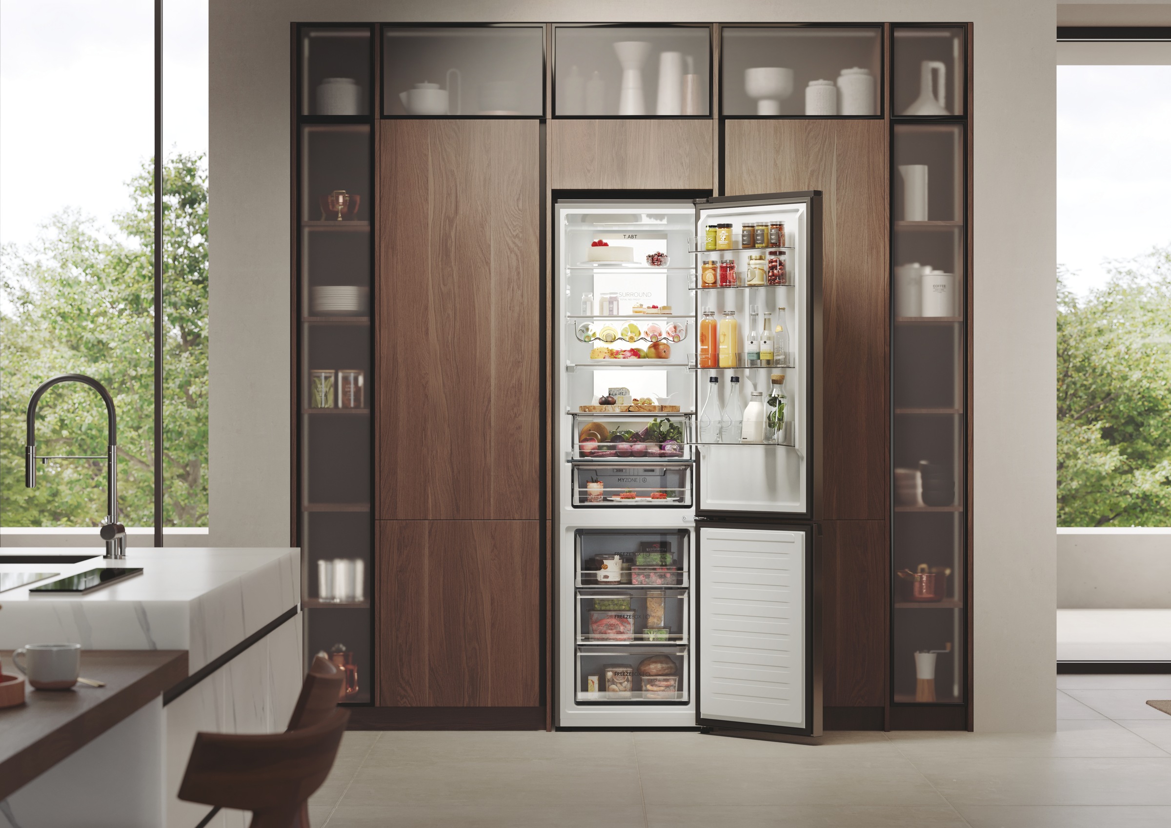 Haier Kühl-/Gefrierkombination Combi 2D 60 »HDPW7620ANPK« 205 cm hoch 59,5 cm breit Daylight: LED-Lichtsäule für optimale Sicht