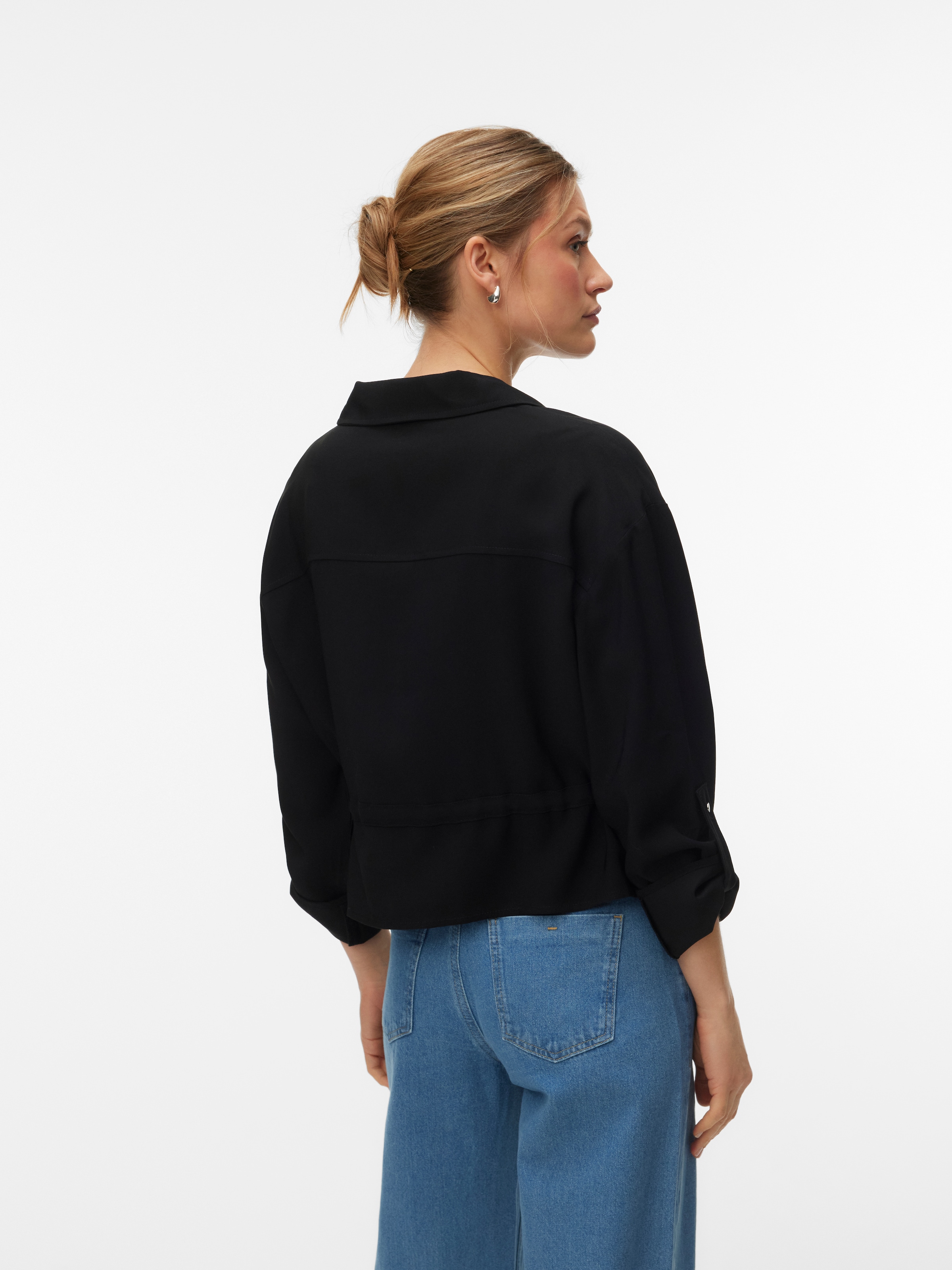 Vero Moda Langarmbluse »VMKATIE LS SHIRT WVN NOOS« Materialmix