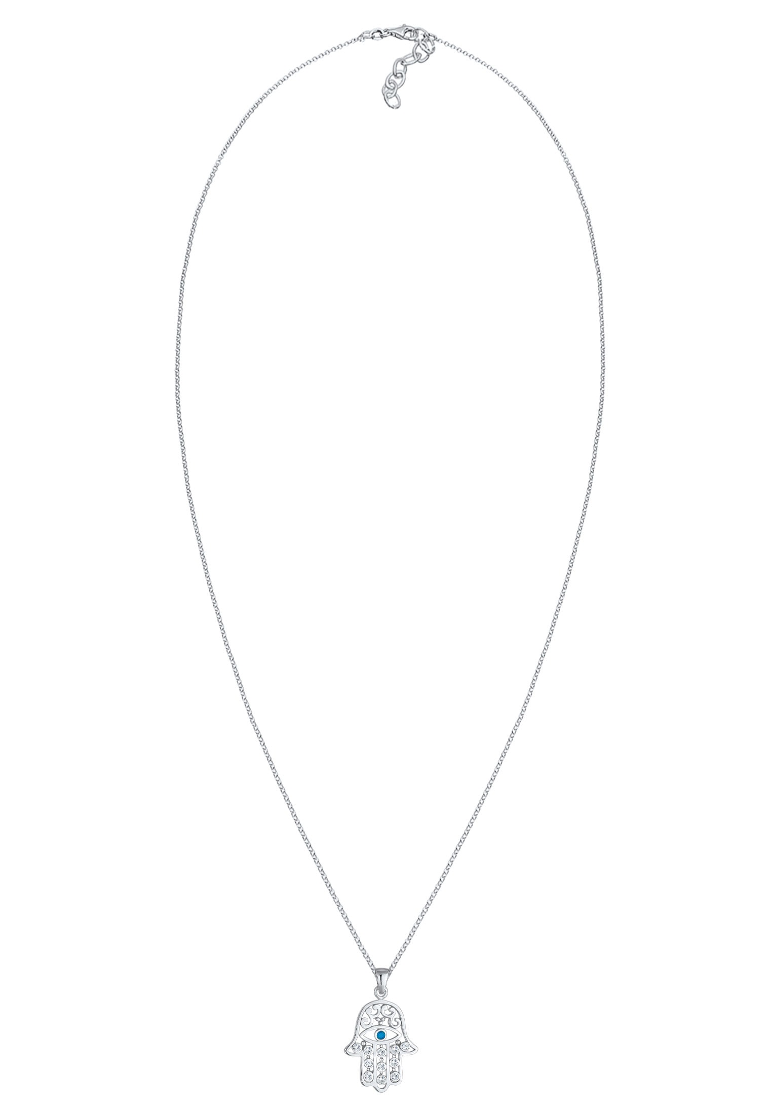 Elli Lange Kette »Halskette Hamsa Evil Eye Schutzsymbol 925 Silber, mit Kristallen von Swarovski®«
