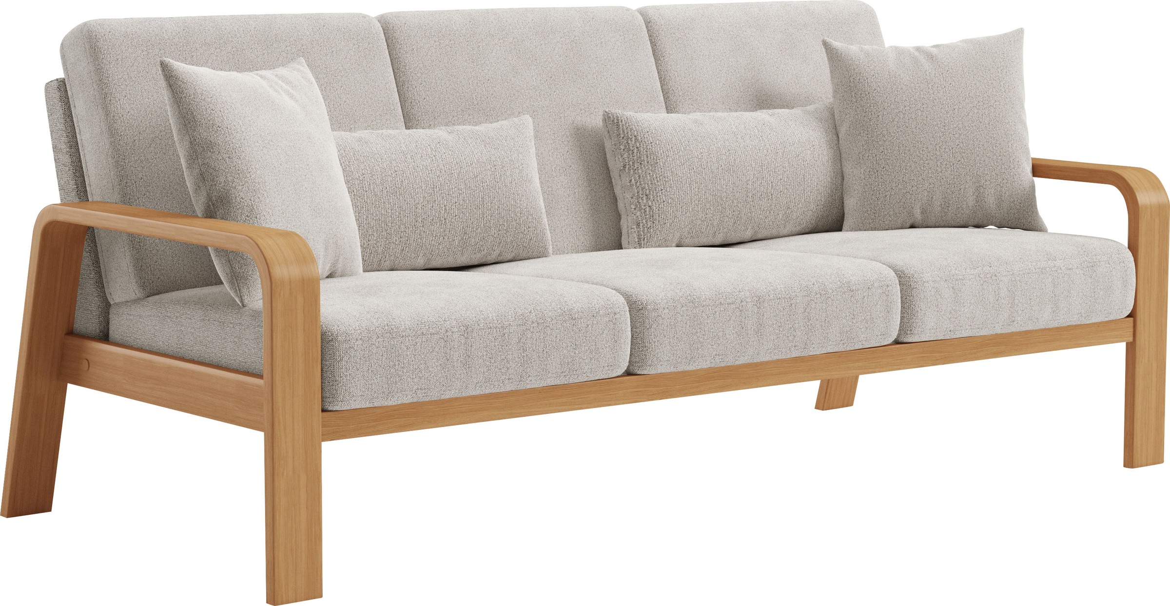 sit&more 3-Sitzer »Kolding«, Armlehnen aus eichefarbigem Buchenholz, verschiedene Bezüge und Farben