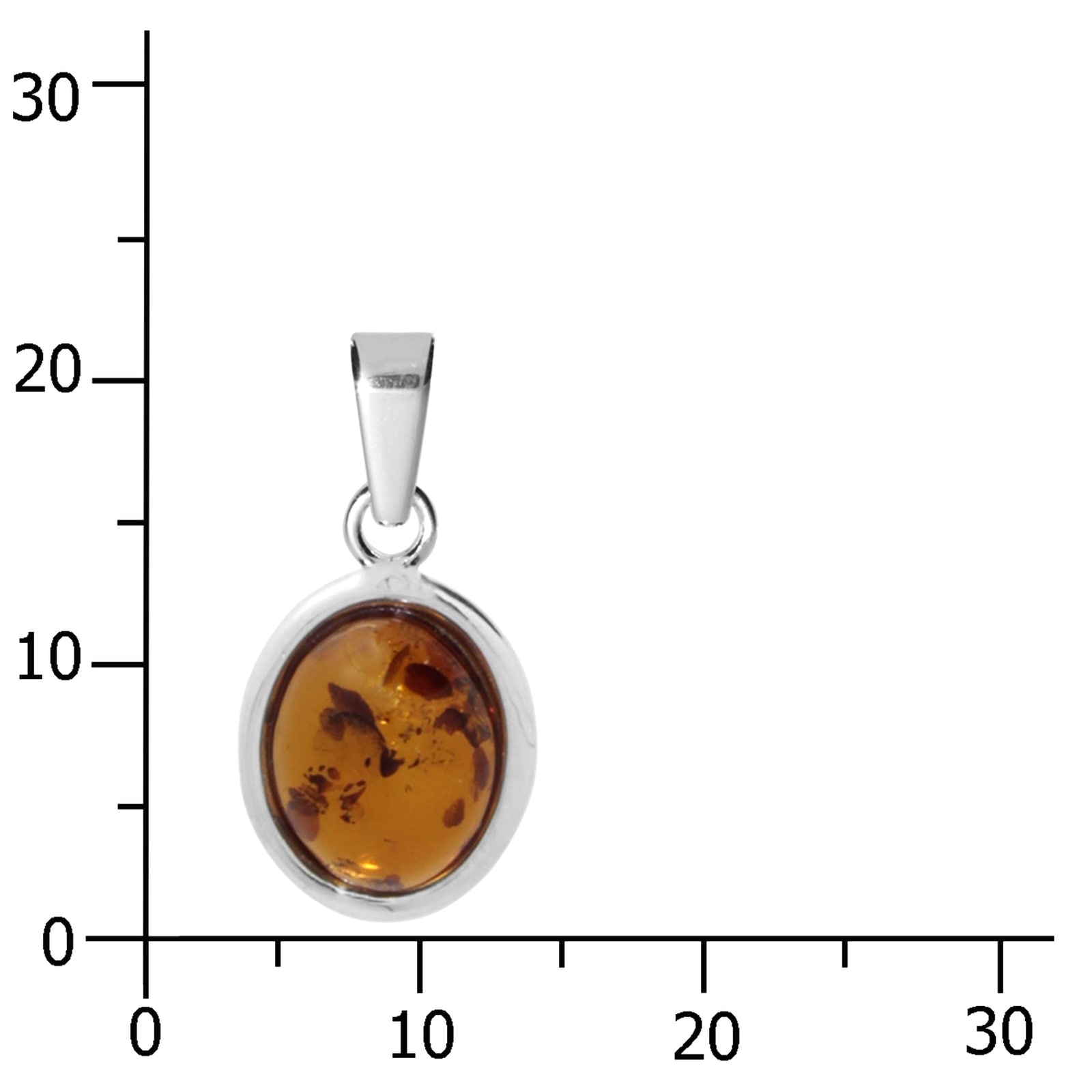 OSTSEE-SCHMUCK Kettenanhänger »- Classic 10 x 8 mm - Silber 925/000 - Bernstein«