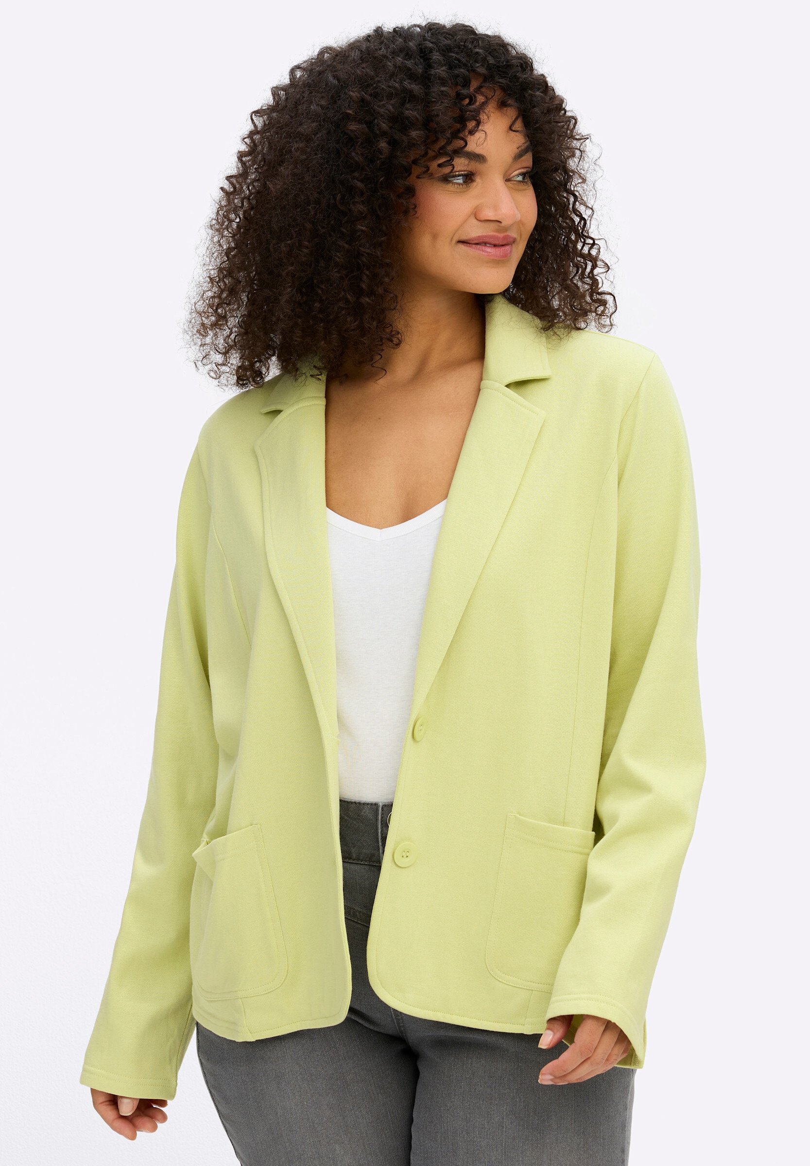 Sheego Sweatblazer »Sweatblazer Sweatblazer im figurbetonten Schnitt«