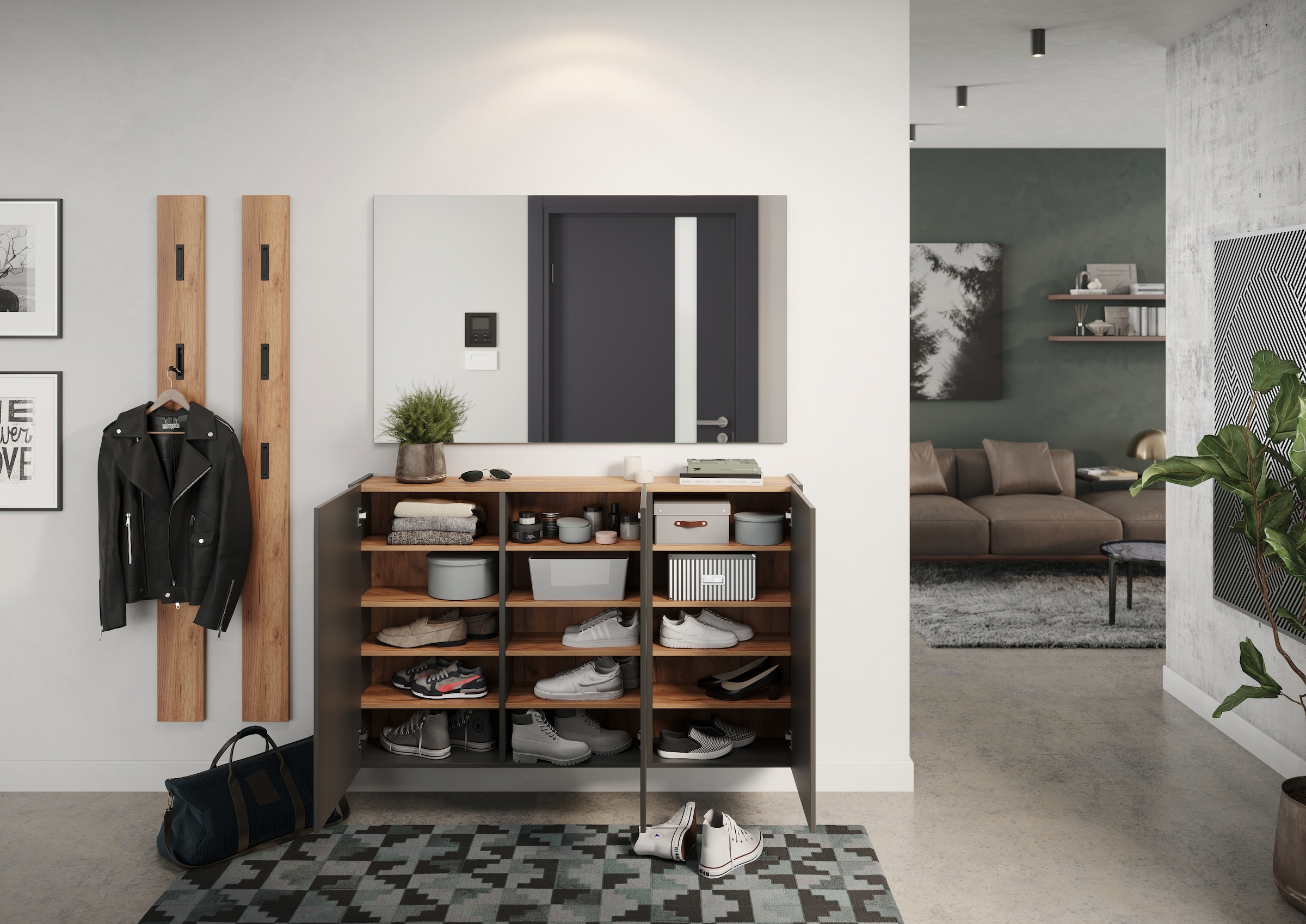 GERMANIA Mehrzweckschrank »GW-Libbiano«, (1 St.), ideal für schmale Flure, Breite 138 cm, in 3 verschiedenen Höhen