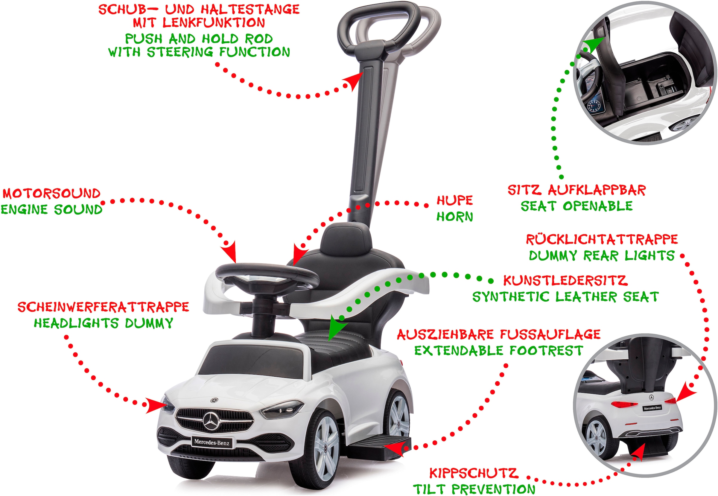 Jamara Rutscherauto »Mercedes-Benz C-Class 3in1« mit Sound