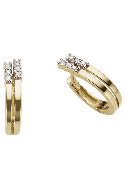 Firetti Paar Creolen »Schmuck Geschenk Gold 333 Stäbchen« mit Brillant - Krappenfassung