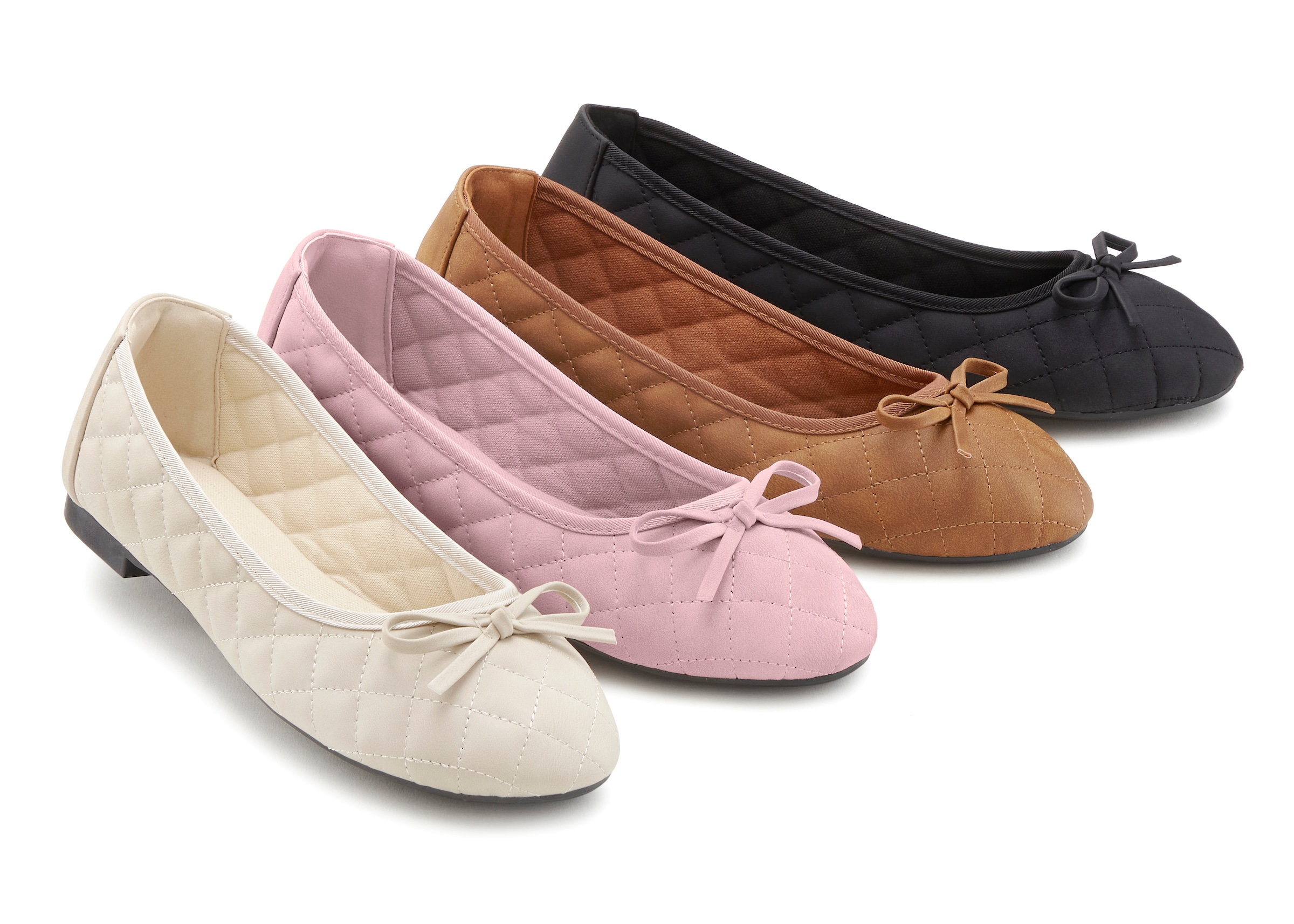 LASCANA Ballerina »Slipper, Schlüpfschuh«, mit Schleifenapplikation VEGAN
