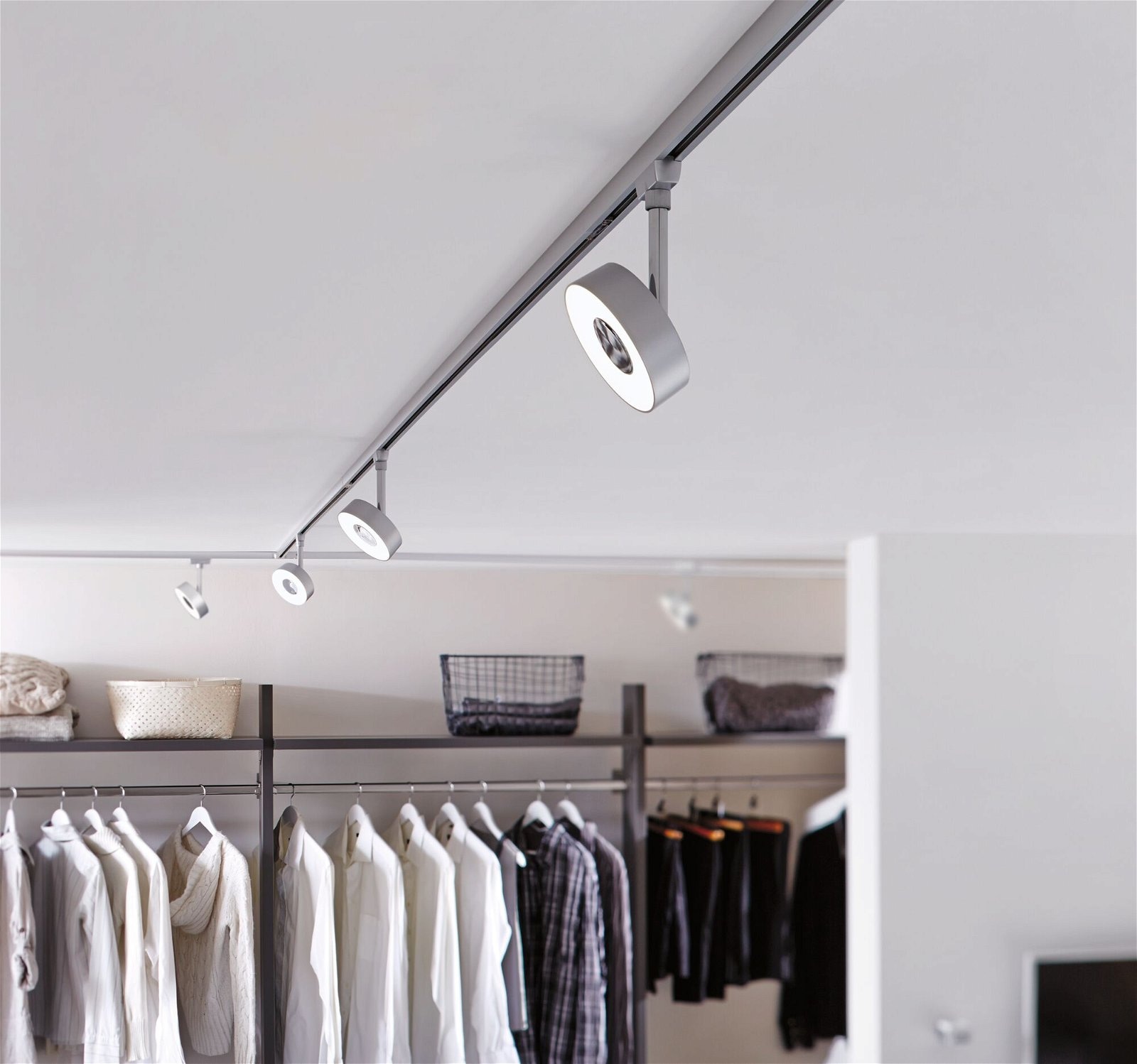 Paulmann Schienensystem-Leuchten »URail Schienenspot Circle Einzelspot 160lm 5W 4000K 230V Chrom matt«, dimmbar