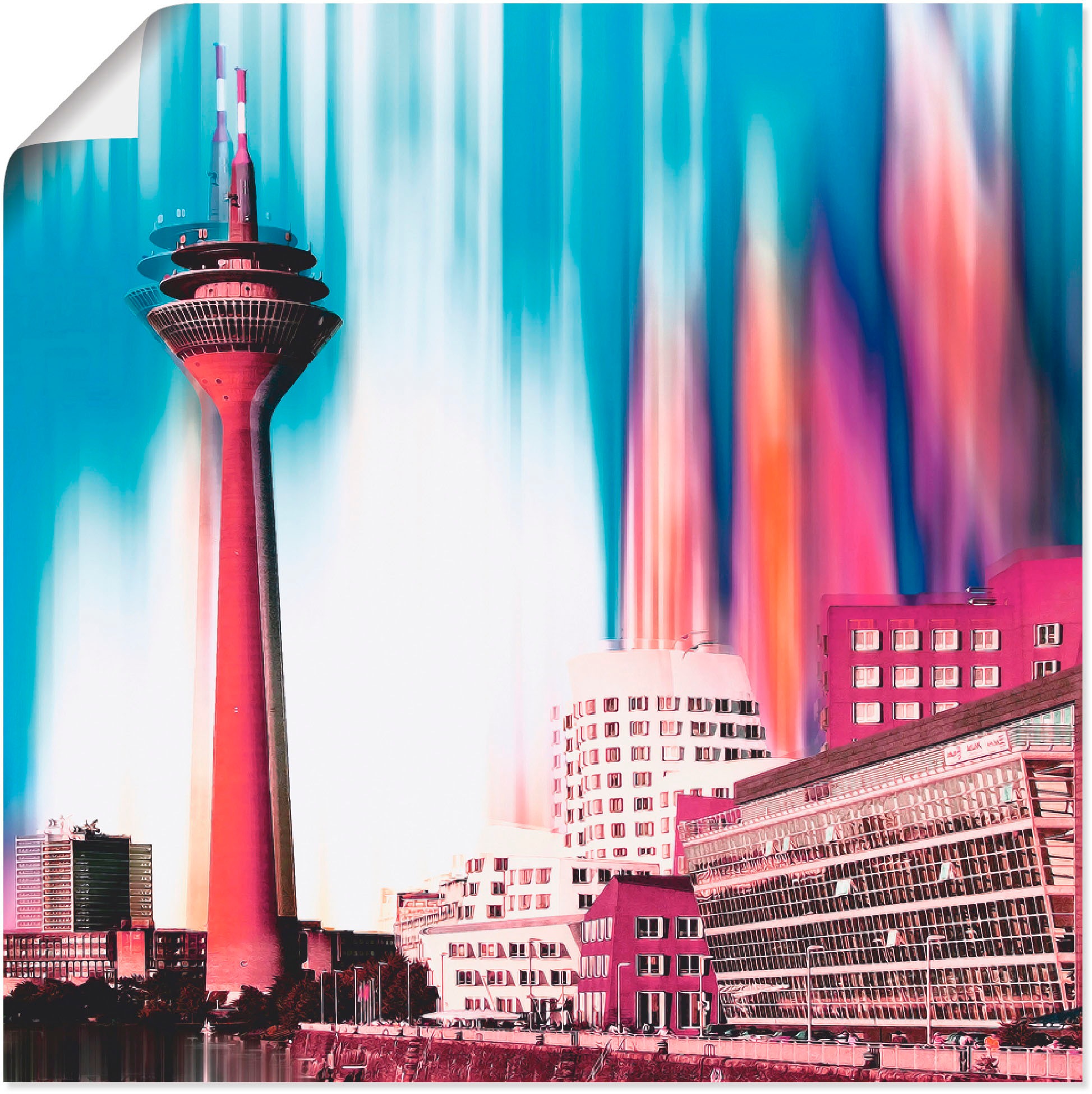 Artland Wandbild »Düsseldorf Skyline Collage I«, Deutschland, (1 St.), in vielen Größen & Produktarten -Leinwandbild, Poster, Wandaufkleber / Wandtattoo auch für Badezimmer geeignet