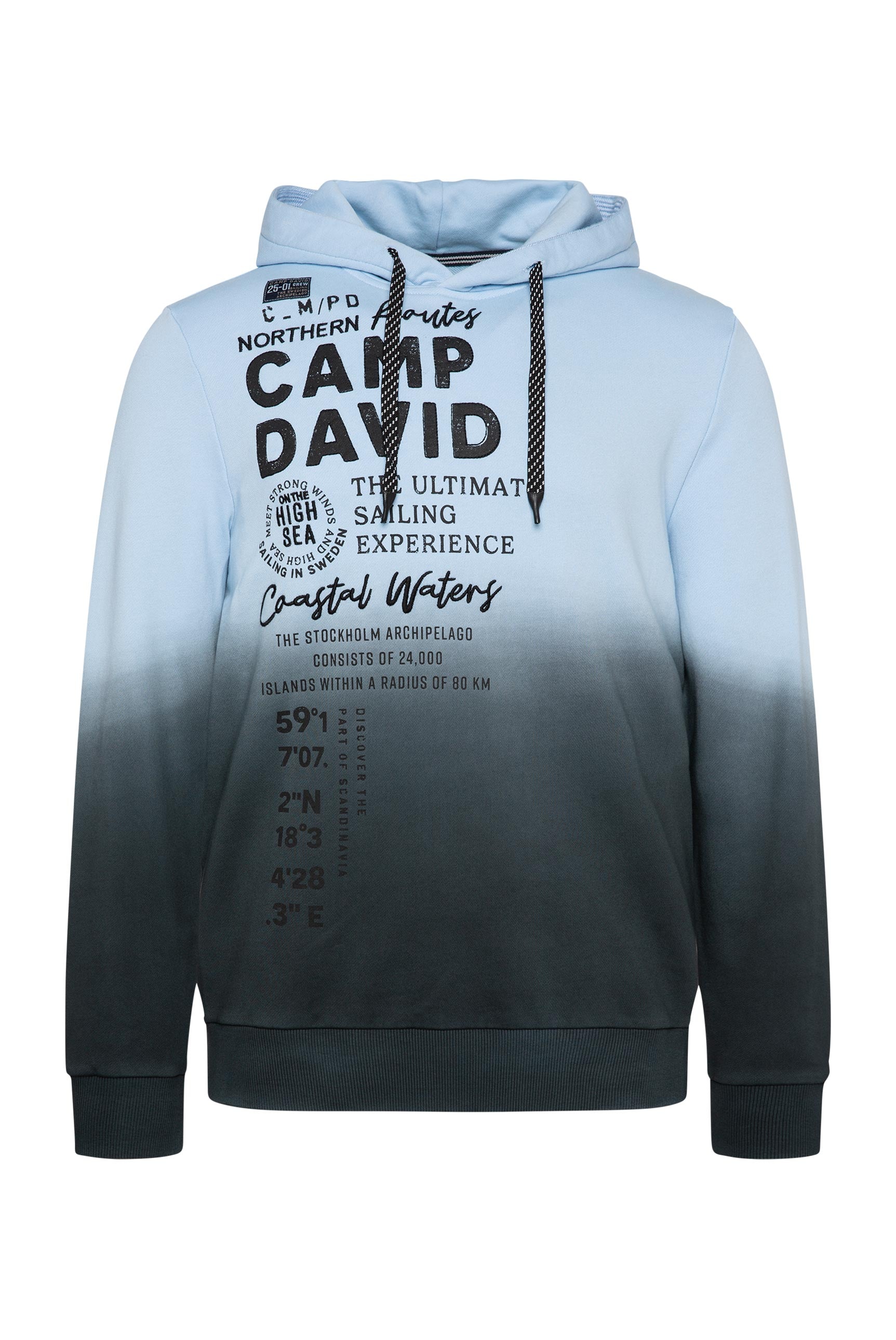 CAMP DAVID Kapuzensweatshirt, mit Logo-Prints und Farbverlauf