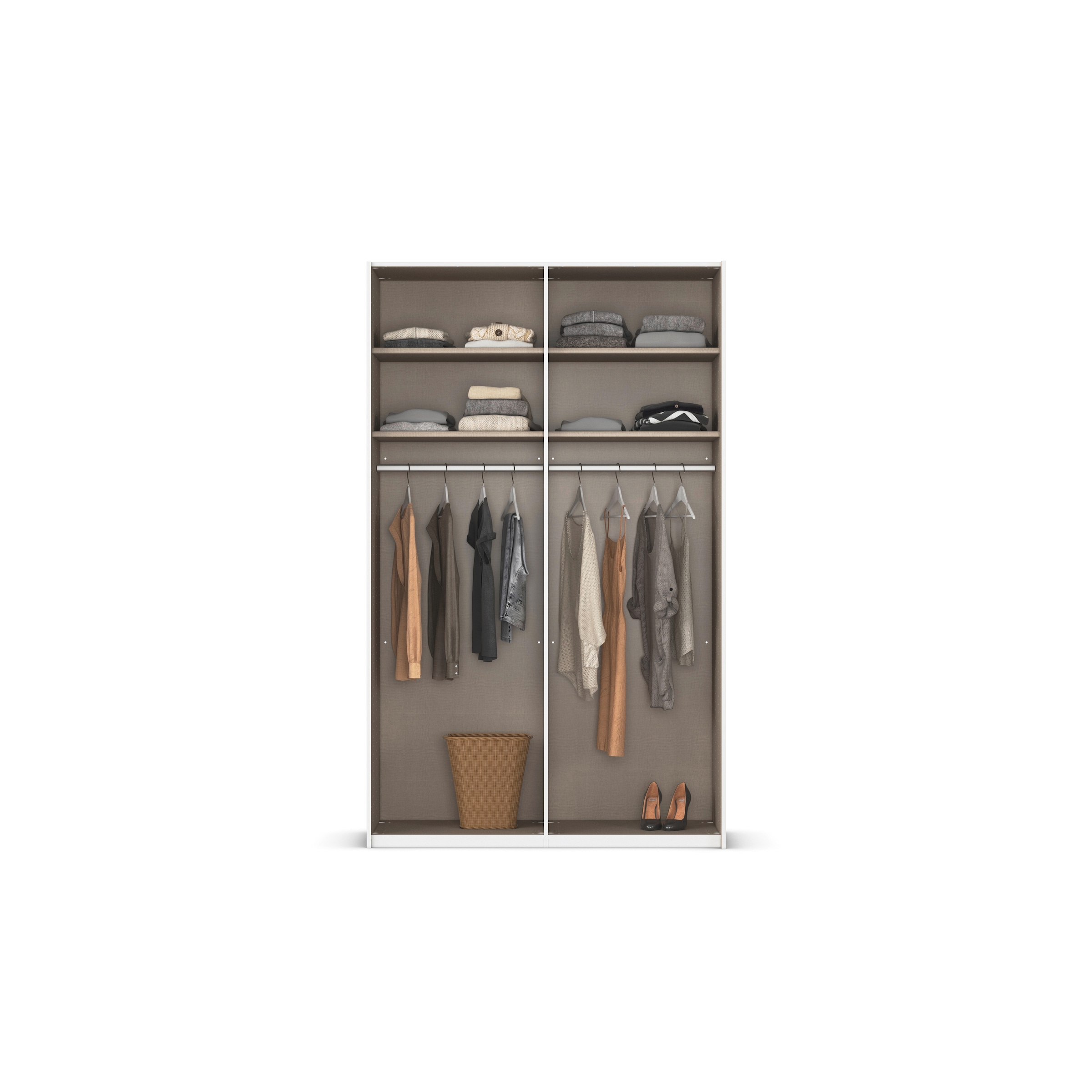 rauch Schwebetürenschrank »Kleiderschrank Schrank Garderobe Schlafzimmerschrank EVELYN« in elegantem Stil mit Spiegel 5 Breiten viel Stauraum MADE IN GERMANY