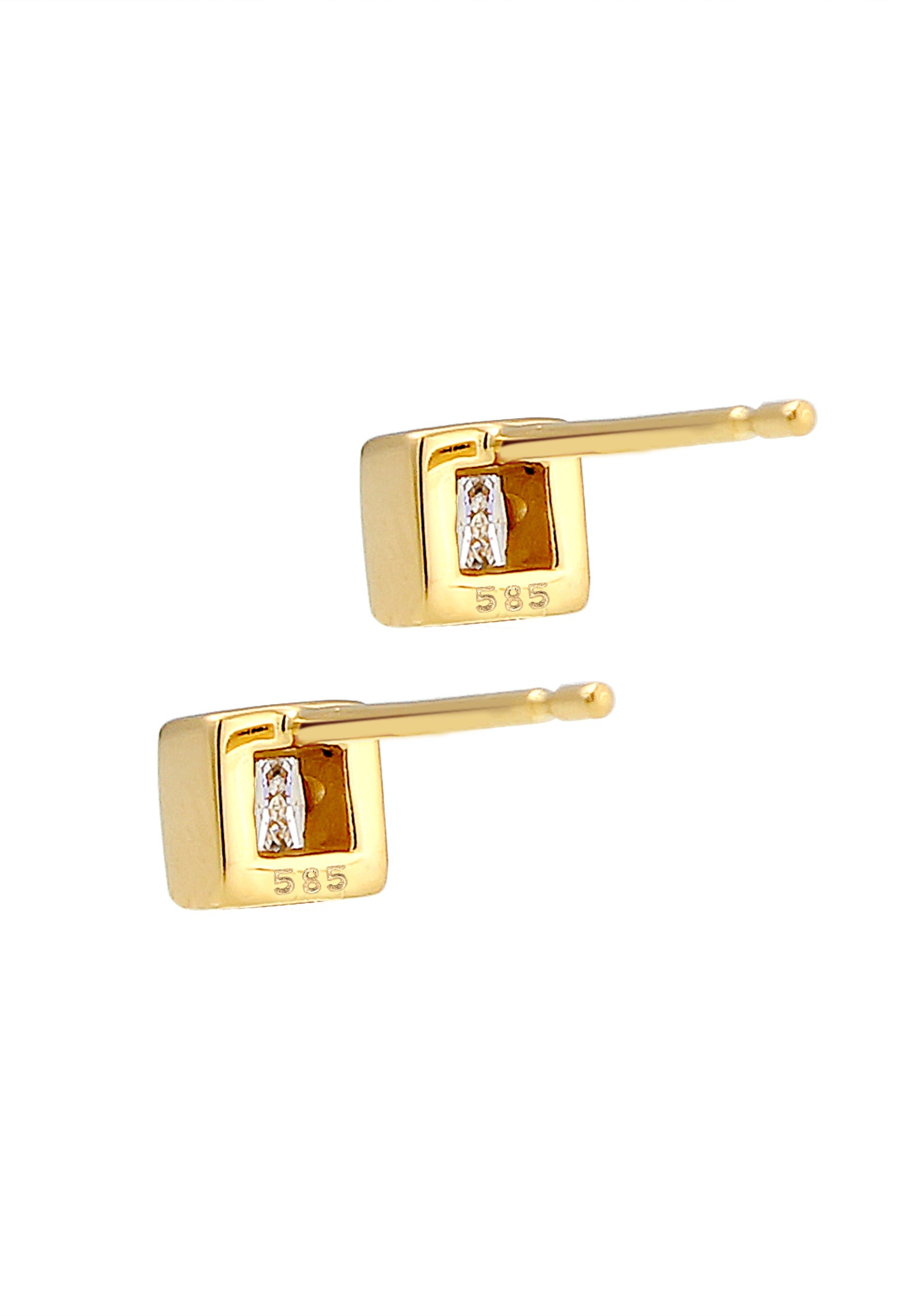 Elli DIAMONDS Paar Ohrstecker »Ohrringe Ohrstecker Quadrat Diamant Weiß Princess Cut (0.2 ct) 585 Gelbgold«