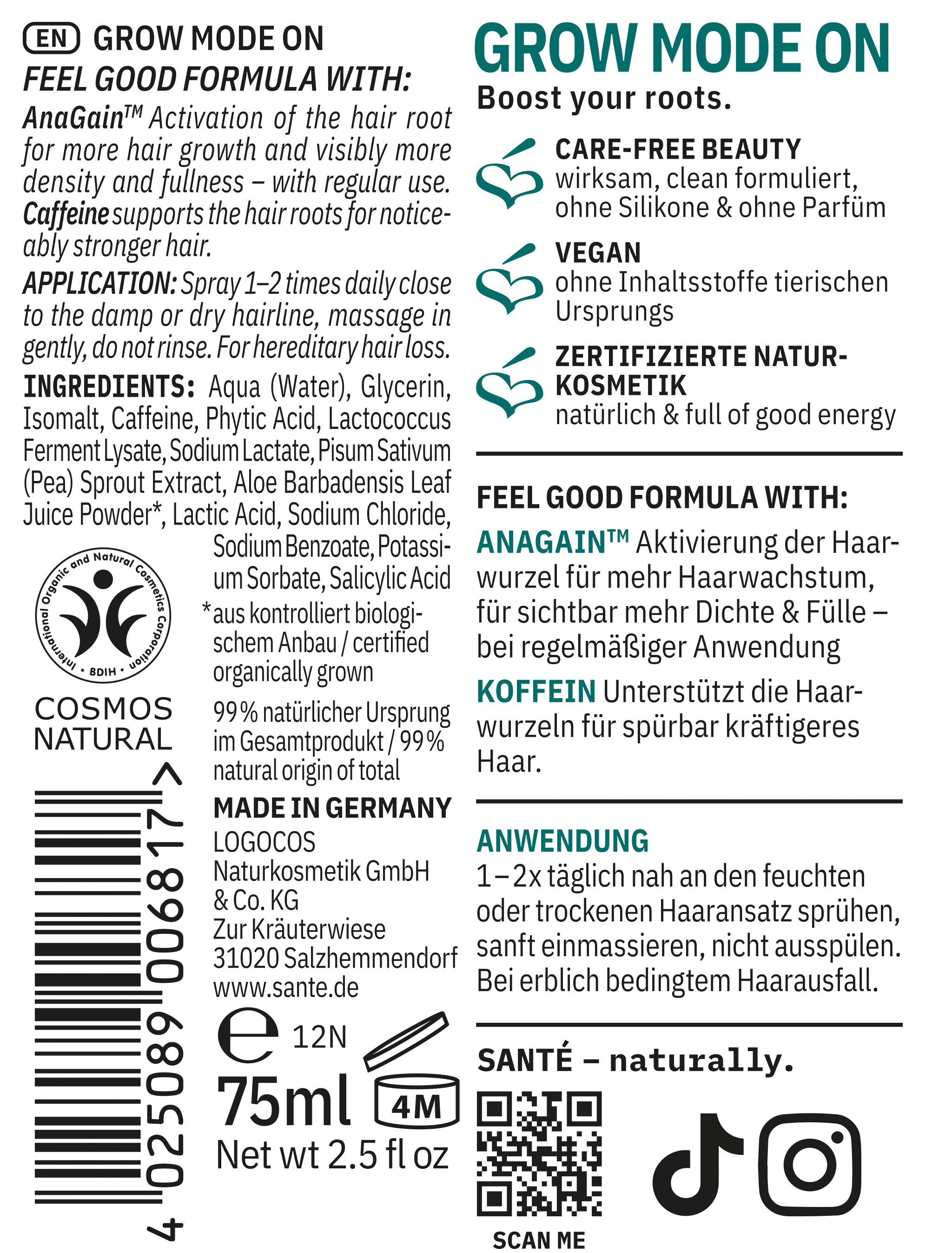 SANTE Haartonikum »GROW MODE ON TONIKUM«