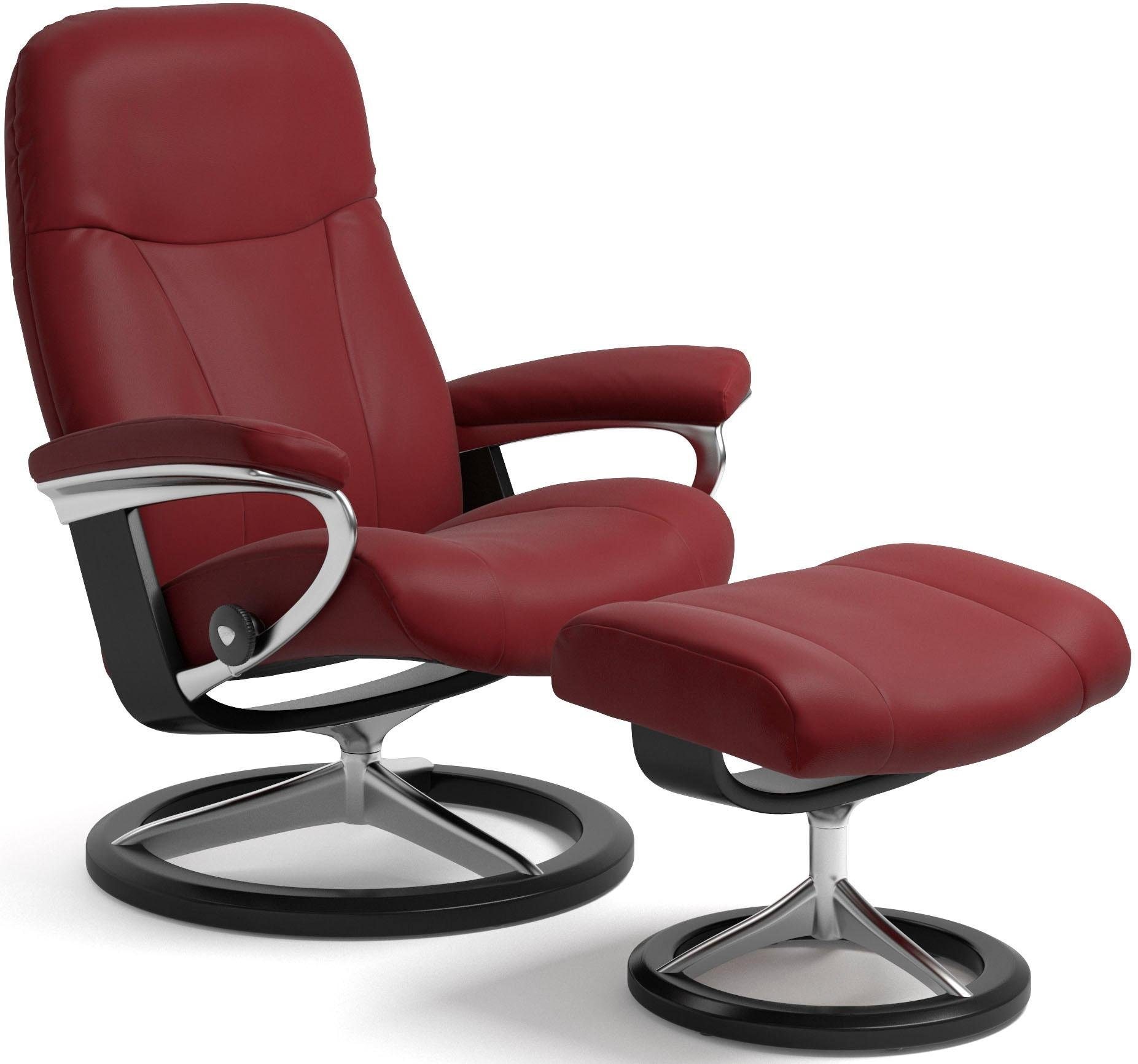 Stressless® Relaxsessel »Garda«, (Set, Relaxsessel mit Hocker), mit Hocker, mit Signature Base, Größe L, Gestell Schwarz