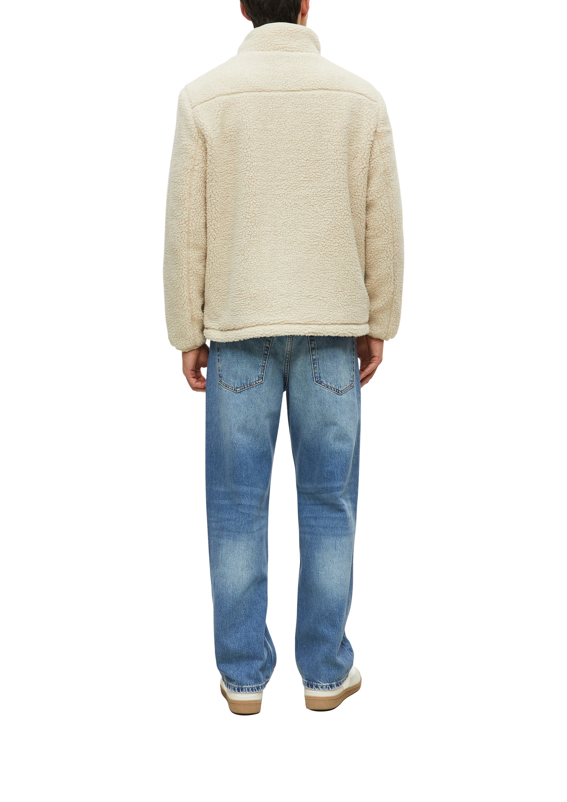 s.Oliver Fleecejacke ohne Kapuze Teddyjacke mit Stehkragen mit Reißverschluss