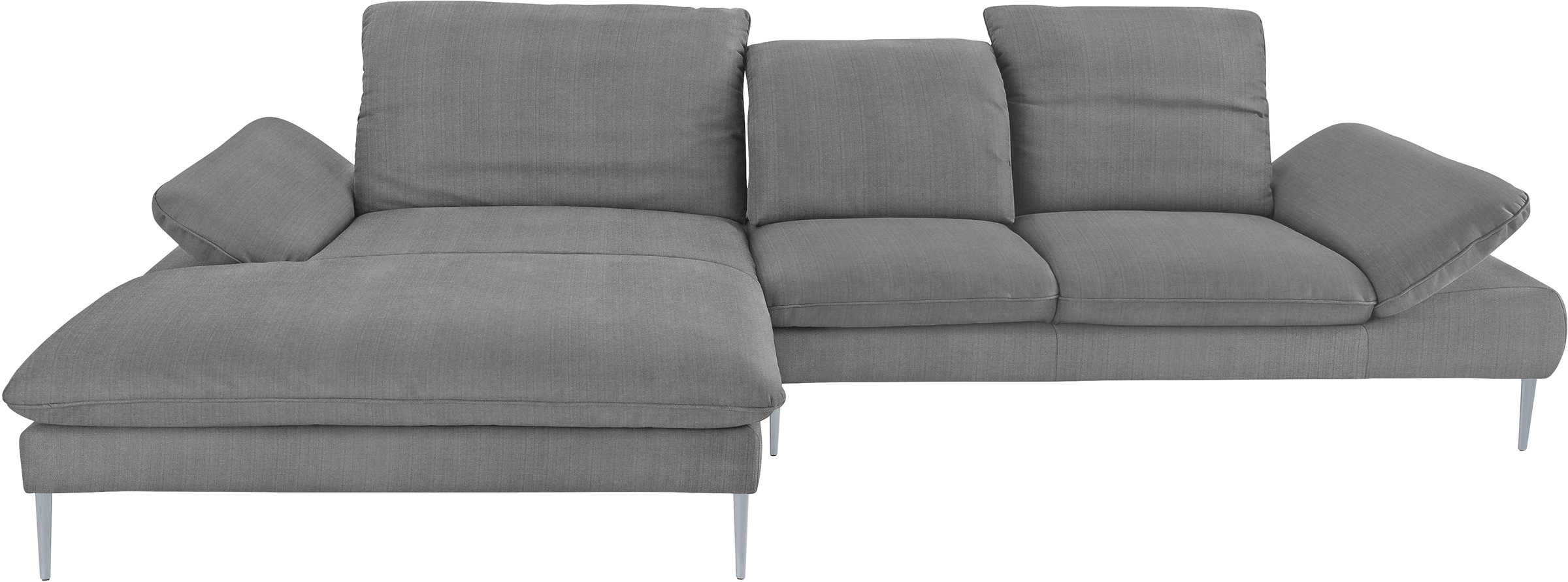 W.SCHILLIG Ecksofa »enjoy&MORE, Designsofa, bequem, zeitlos und elegant, L-Form« mit Sitztiefenverstellung, Füße silber matt, Breite 340 cm