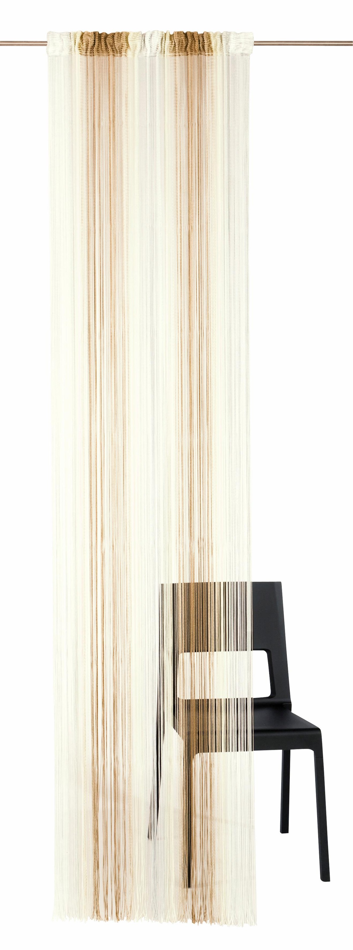 Weckbrodt Fadenvorhang »Rebecca« Multifunktionsband 1 Stk. tlg. Fadengardine, Insektenschutz, transparent, kürzbar, Store in beige